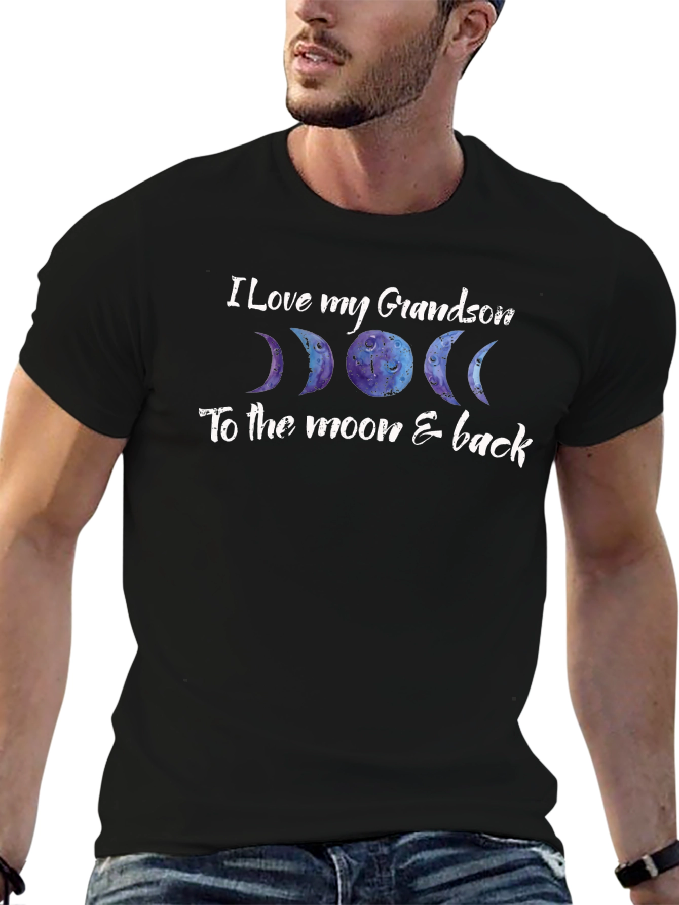 I Love My Grandson Moon Phases T-Shirt