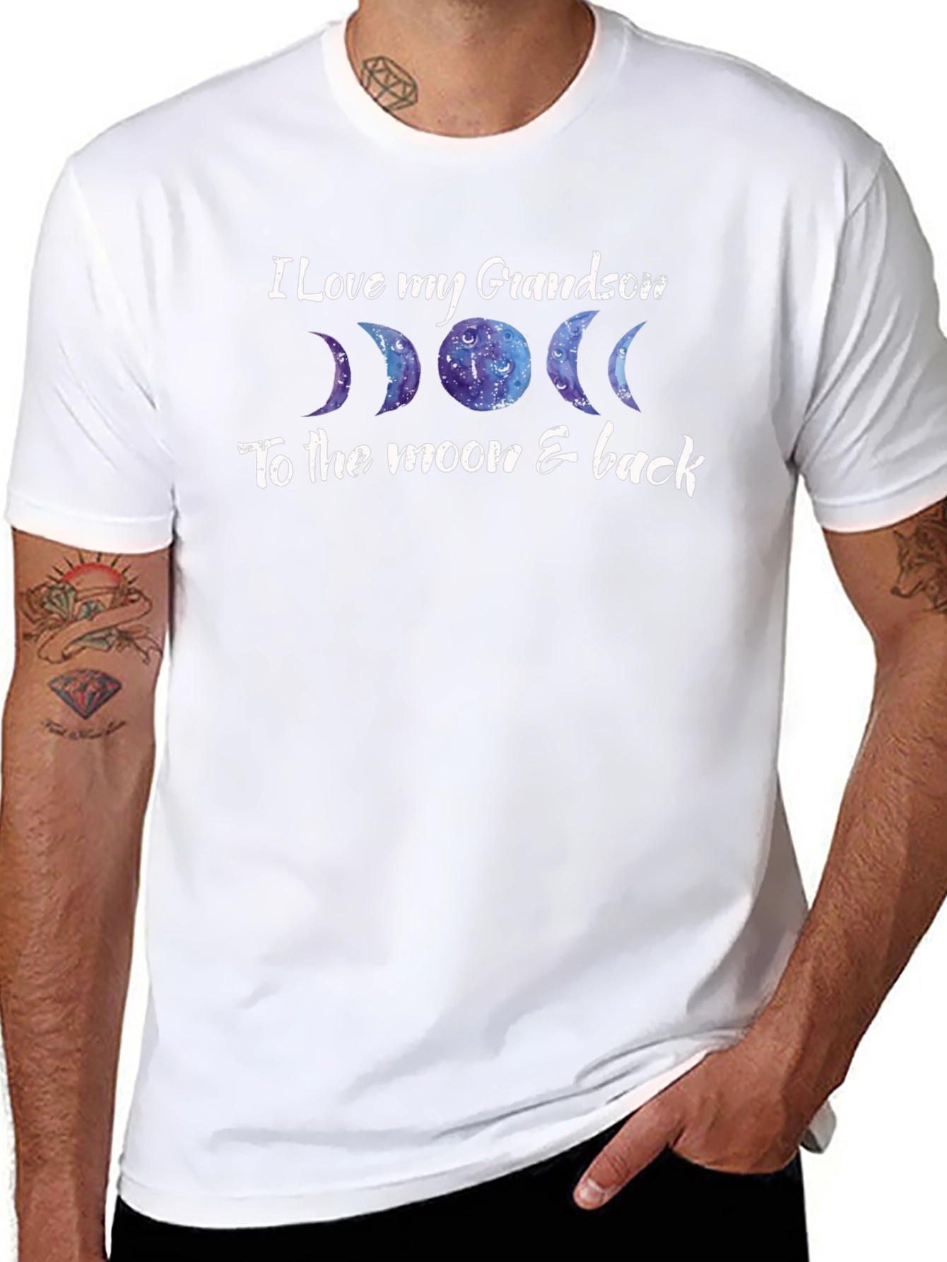 I Love My Grandson Moon Phases T-Shirt