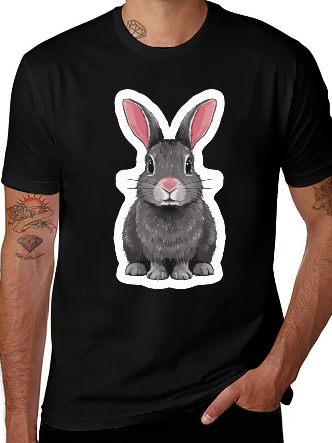 Rabbit Graphic T-Shirt - Cute Bunny Tee