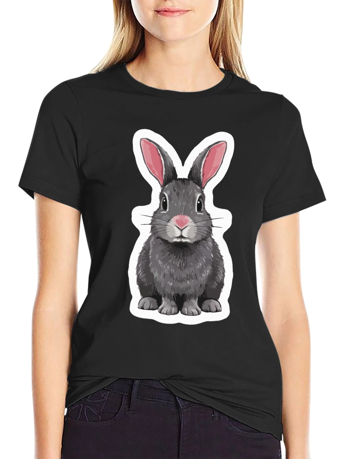 Rabbit Graphic T-Shirt - Cute Bunny Tee