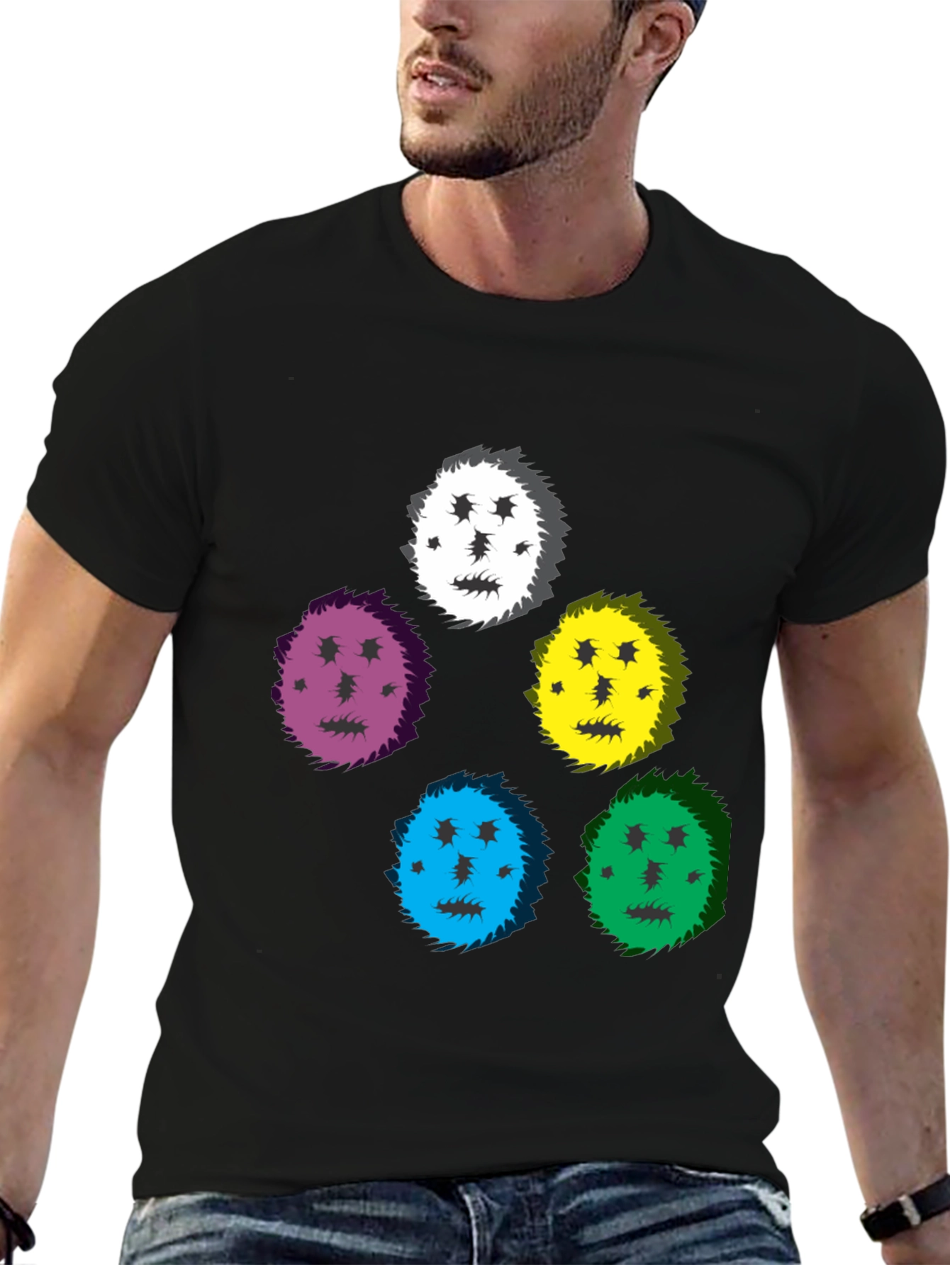 Funky Faces Black T-Shirt
