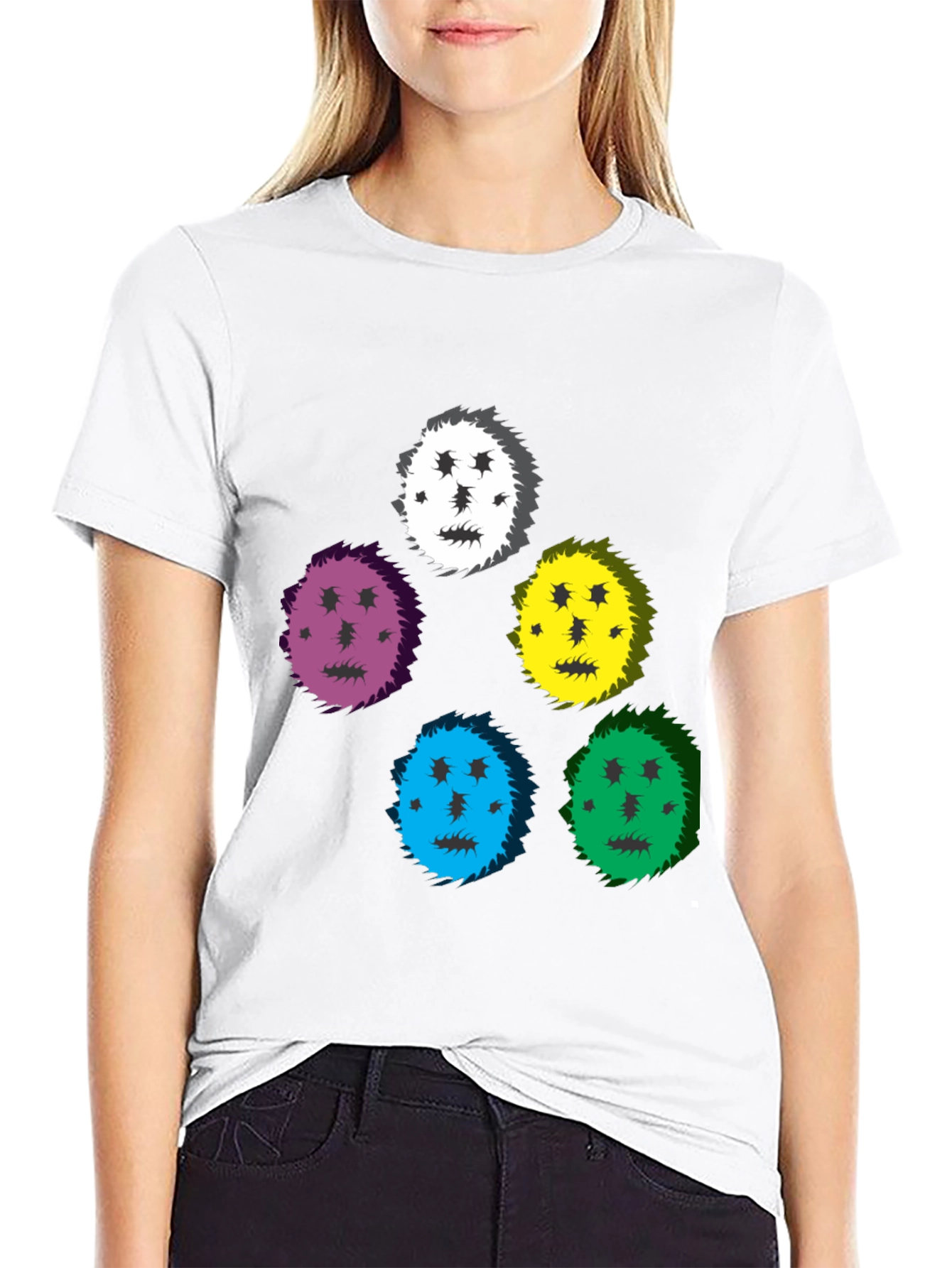 Funky Faces Black T-Shirt
