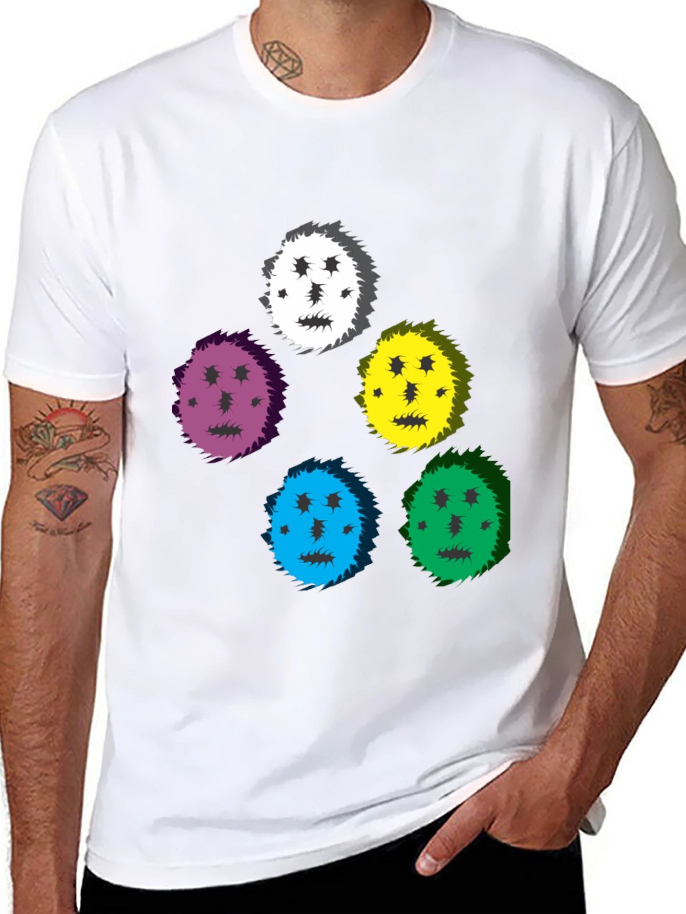 Funky Faces Black T-Shirt