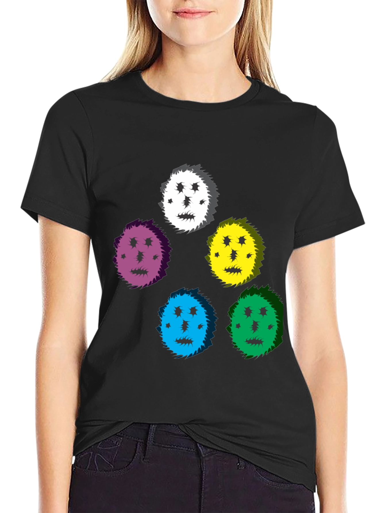 Funky Faces Black T-Shirt