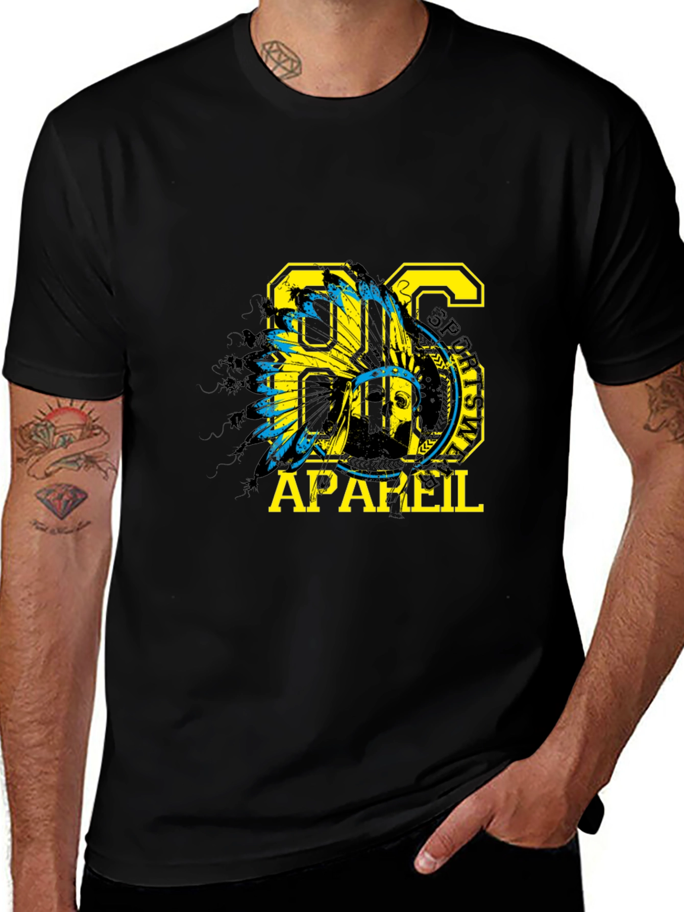 Mens Black T-Shirt with 86 Apparel Graphic