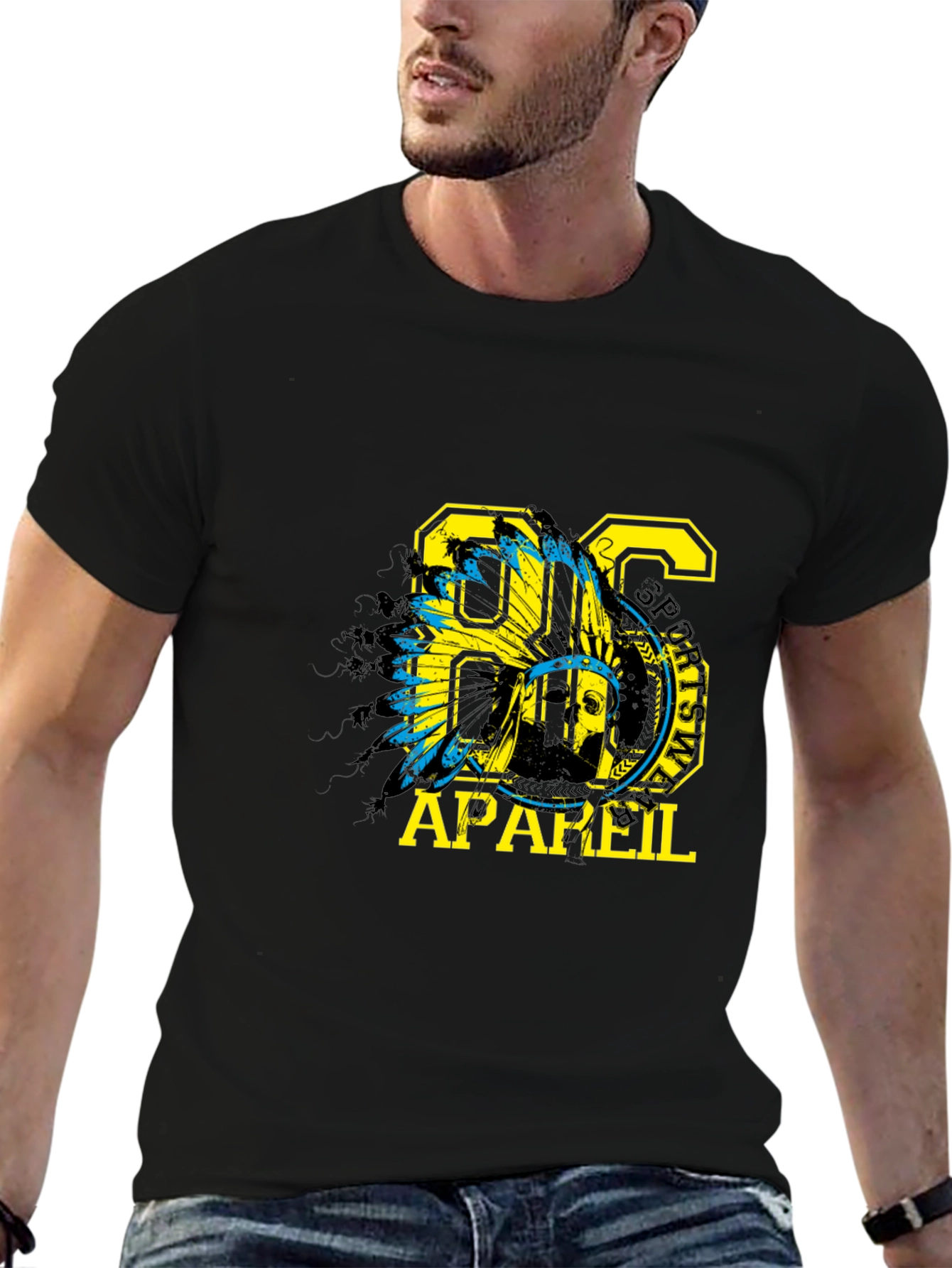 Mens Black T-Shirt with 86 Apparel Graphic