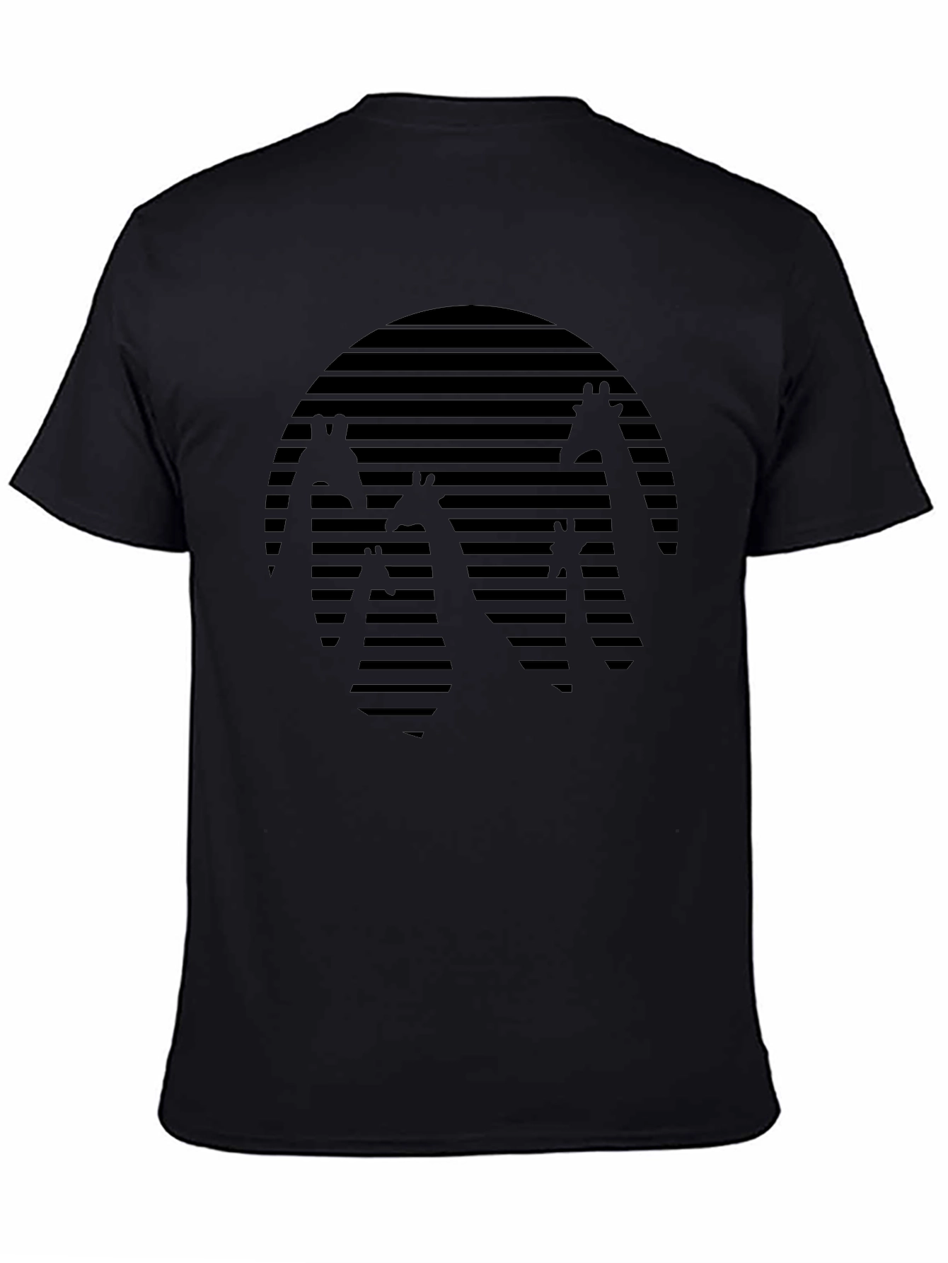 Giraffe Silhouette Tee - Striped Sunset Design