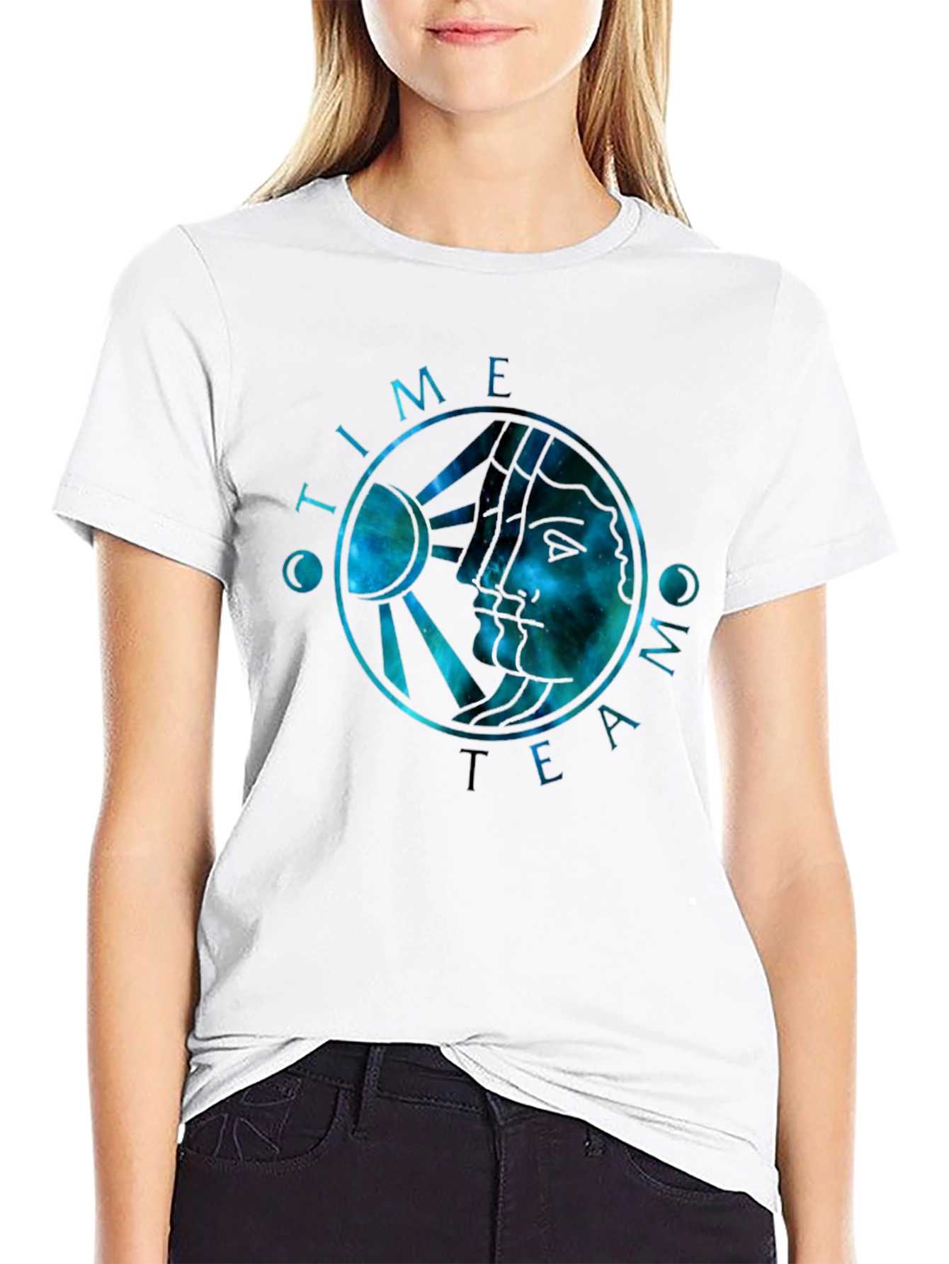 Time Team Galaxy Graphic Black T-Shirt