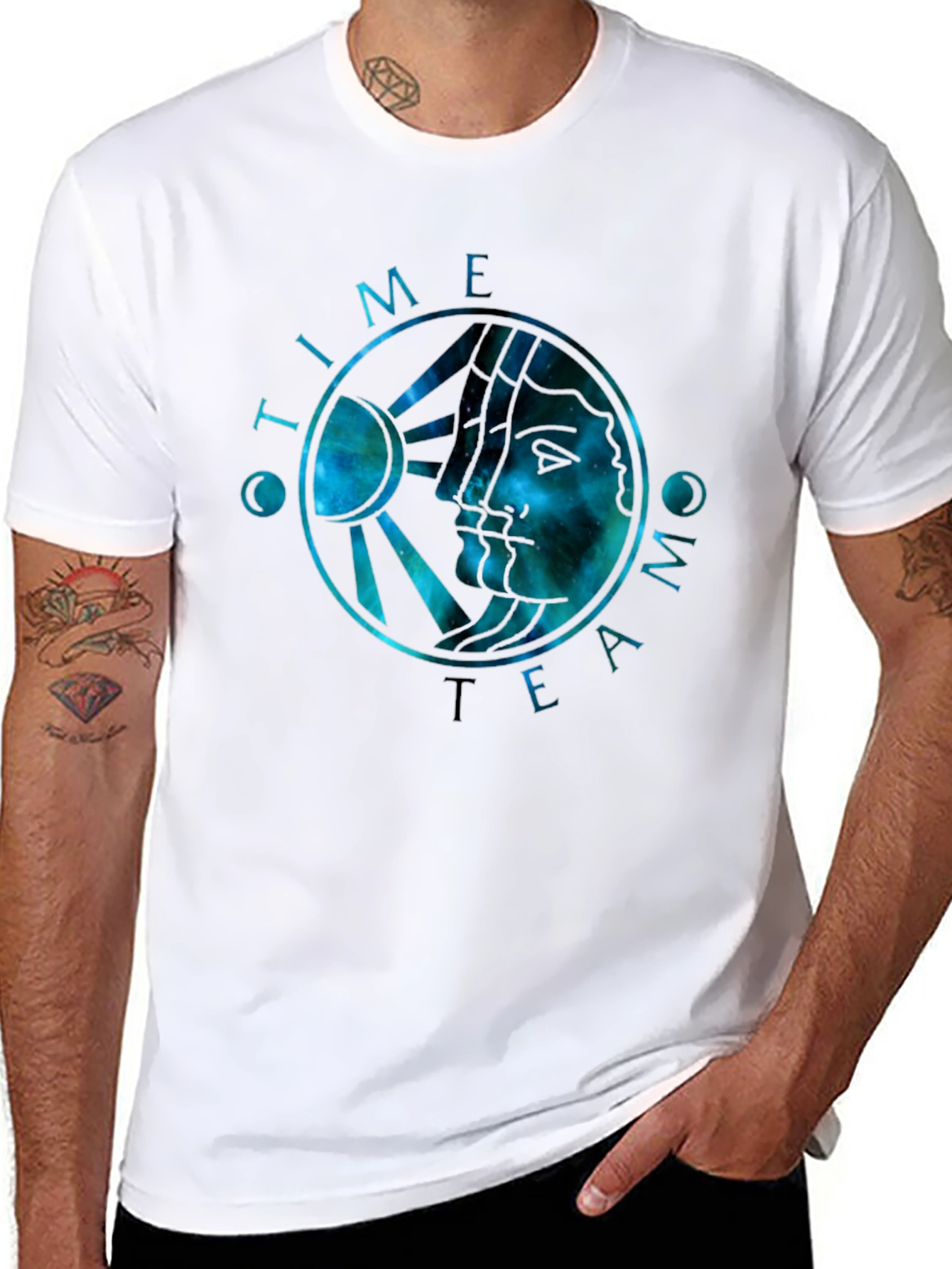 Time Team Galaxy Graphic Black T-Shirt