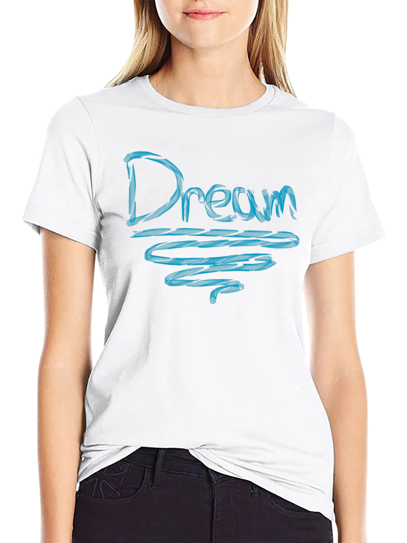 Dream Graphic Tee - Blue Design on Black