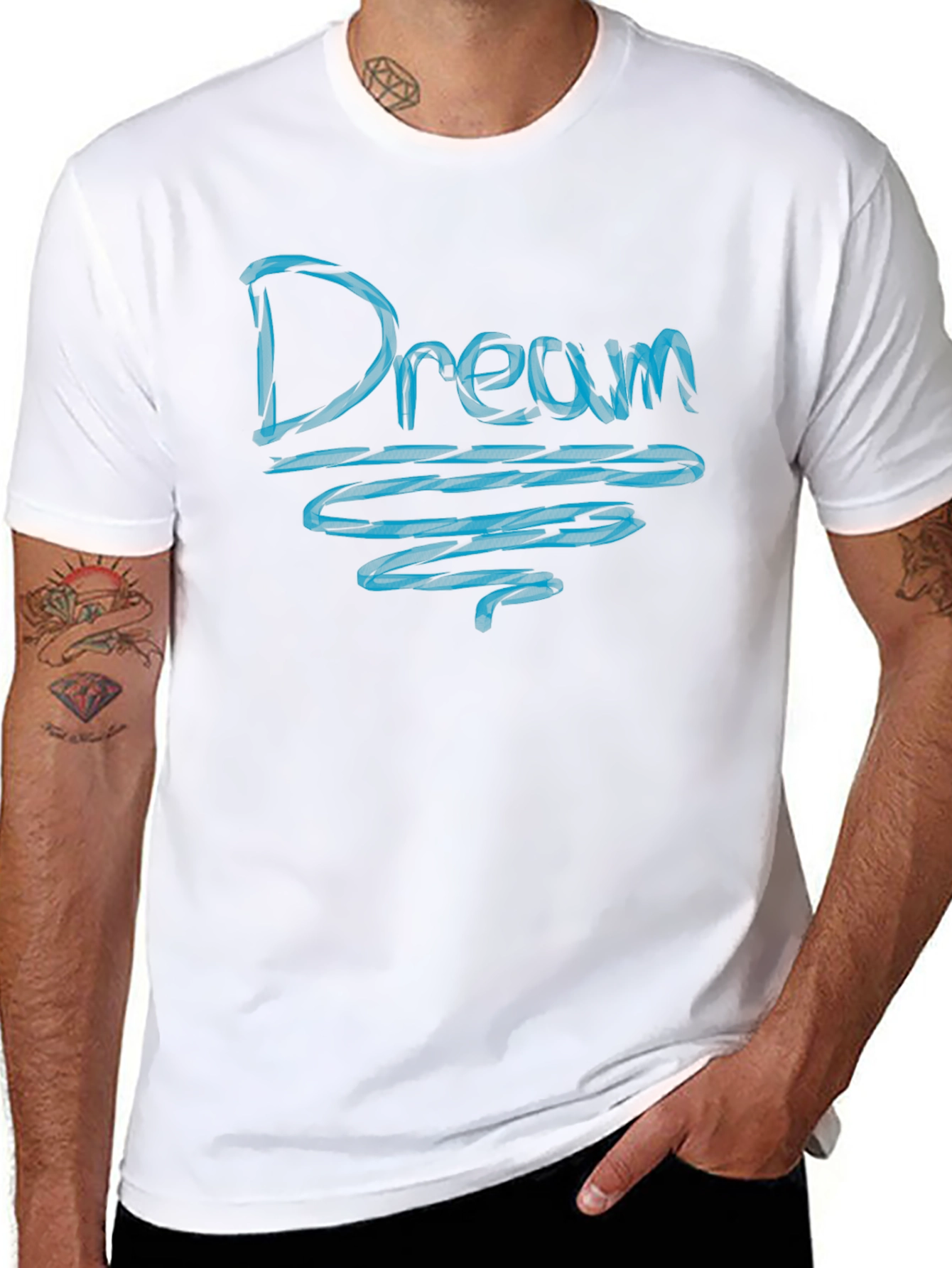 Dream Graphic Tee - Blue Design on Black