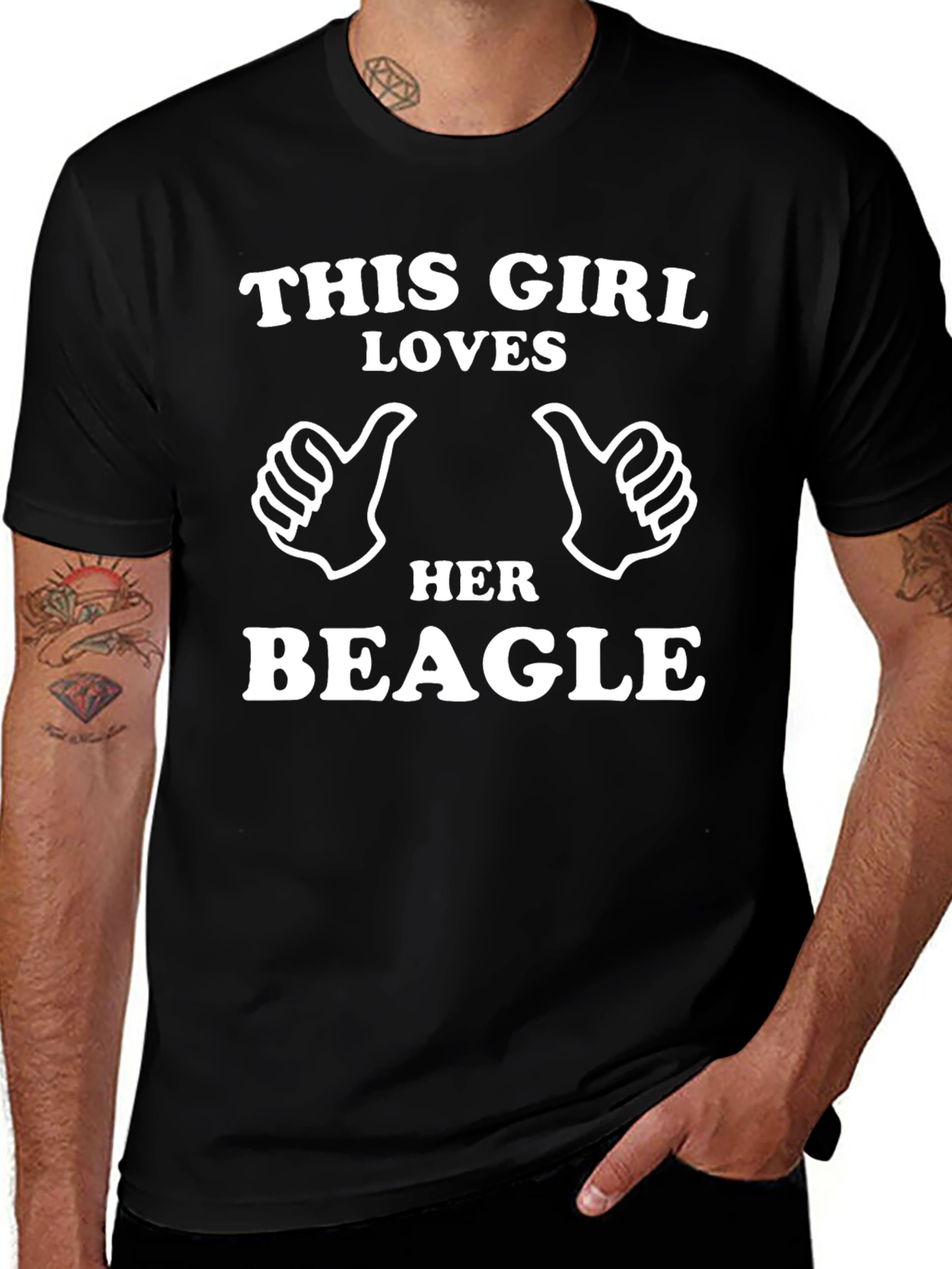 This Girl Loves Her Beagle T-Shirt - Black