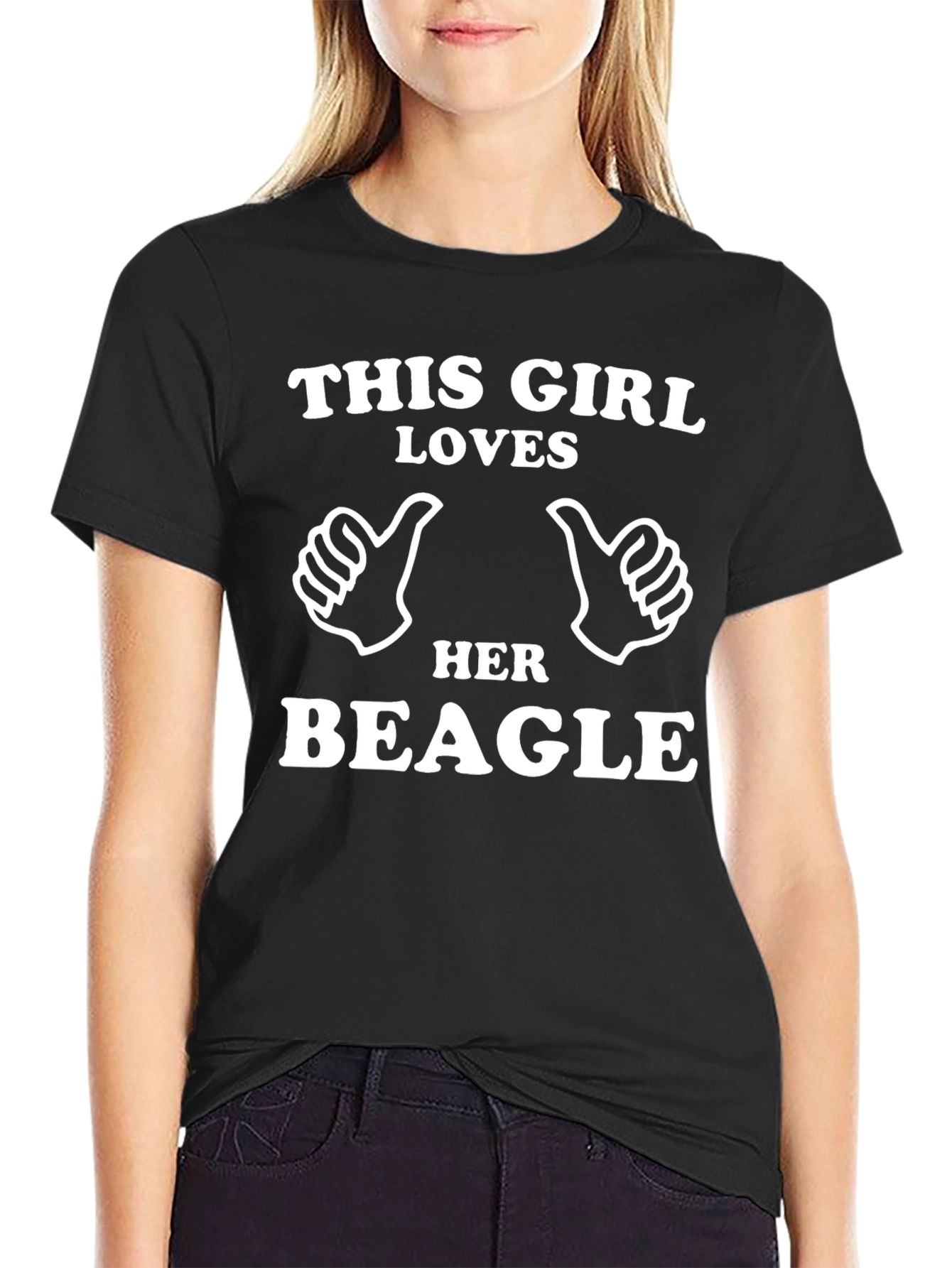 This Girl Loves Her Beagle T-Shirt - Black
