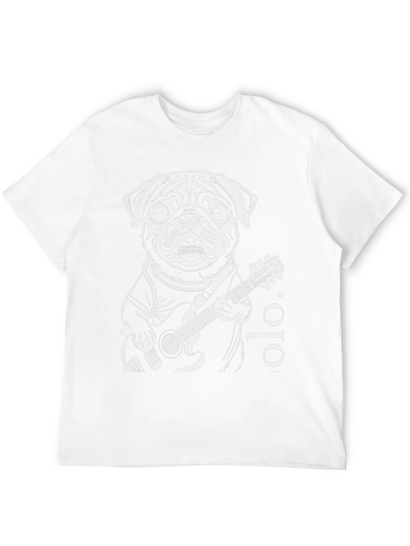 Pug Guitarist Black T-Shirt