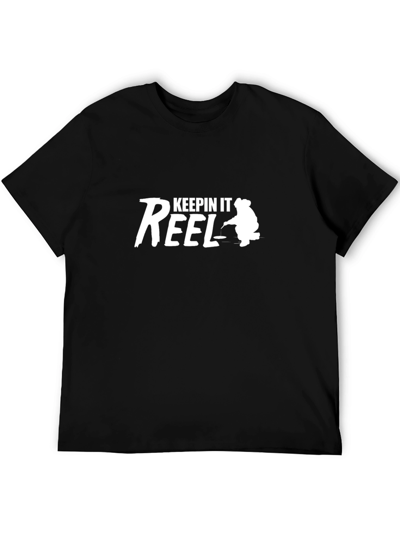 Keepin It Reel Fishing Graphic Tee - Black