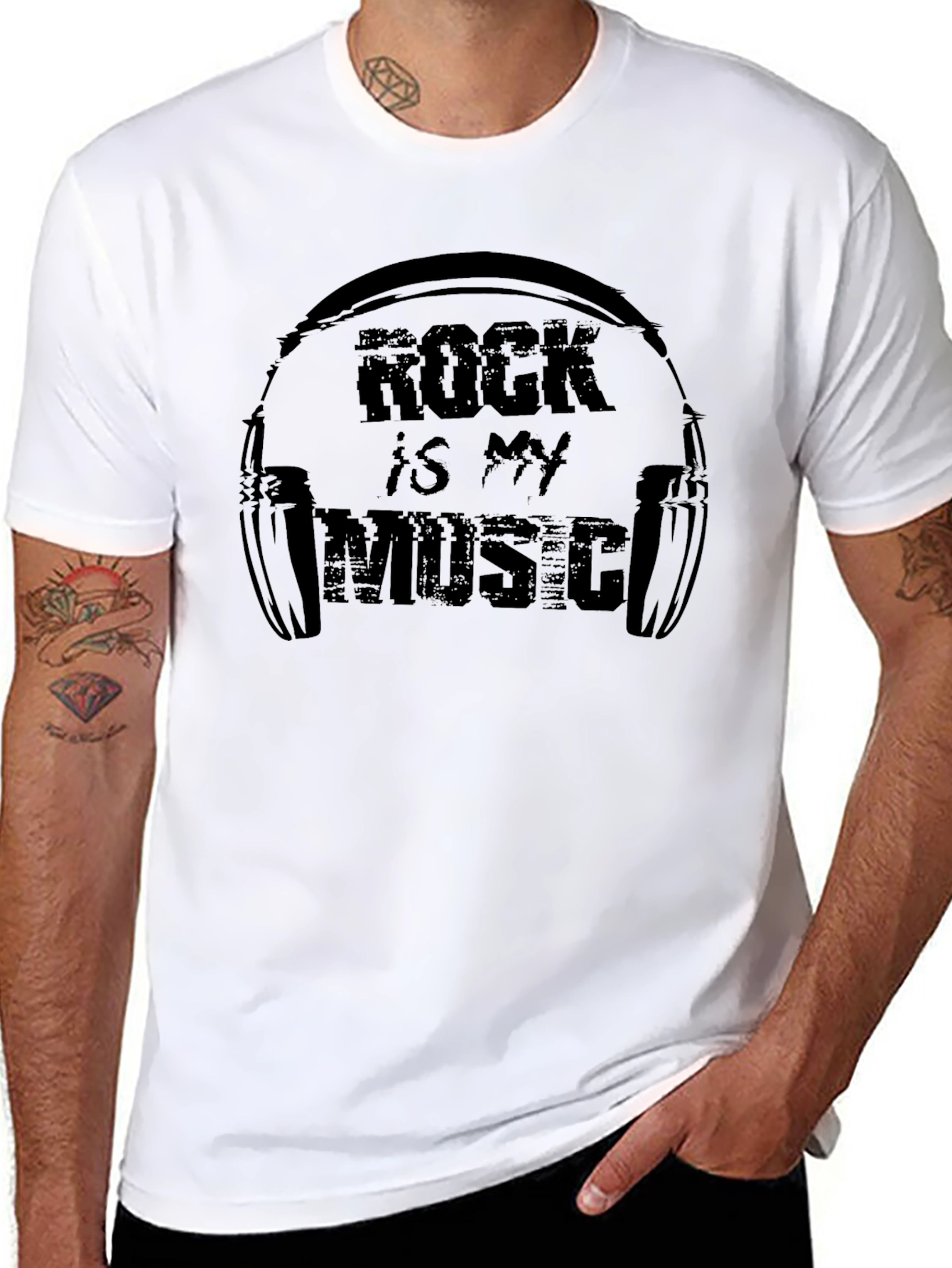 Rock is My Music Graphic Print T-Shirt