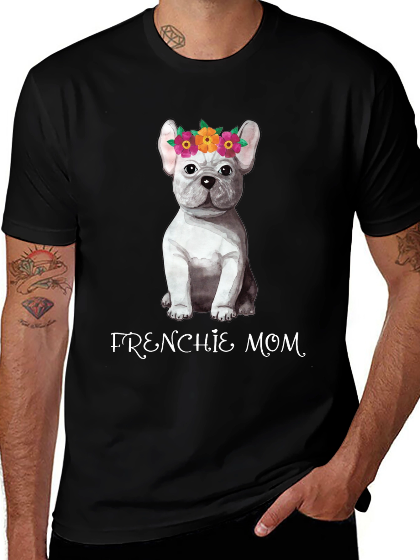 Frenchie Mom Dog T-Shirt - Black