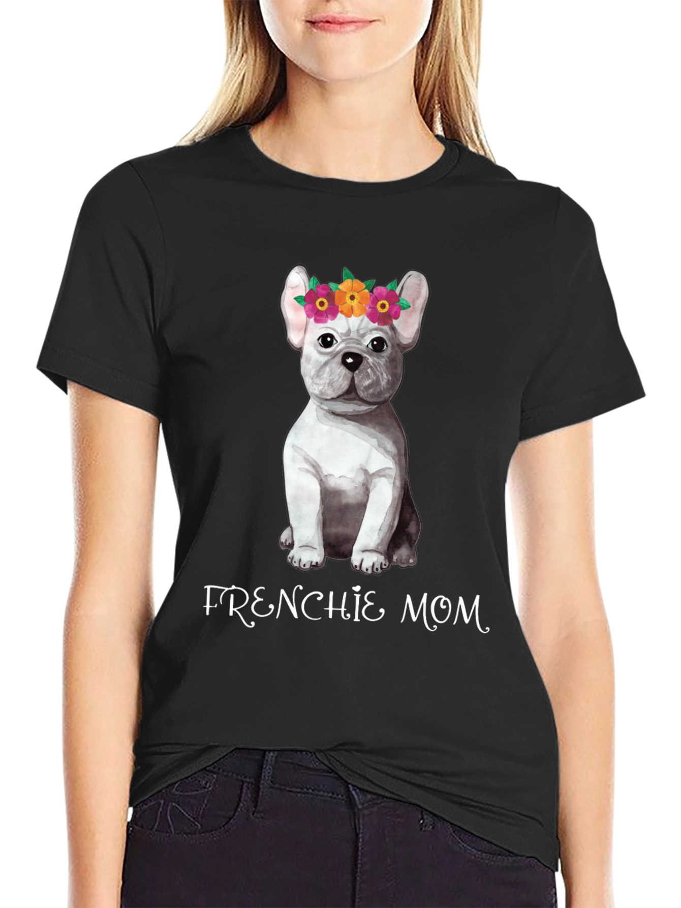 Frenchie Mom Dog T-Shirt - Black