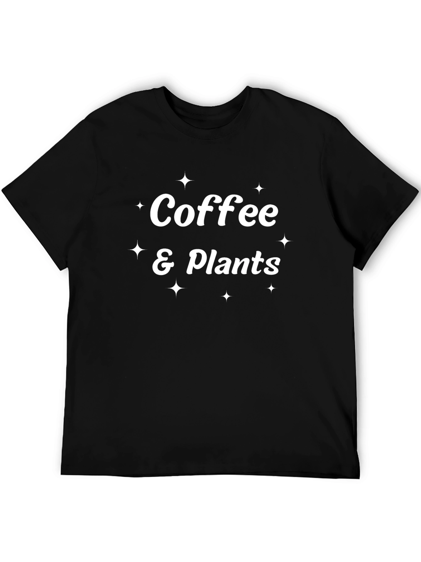 Coffee & Plants Black Graphic T-Shirt