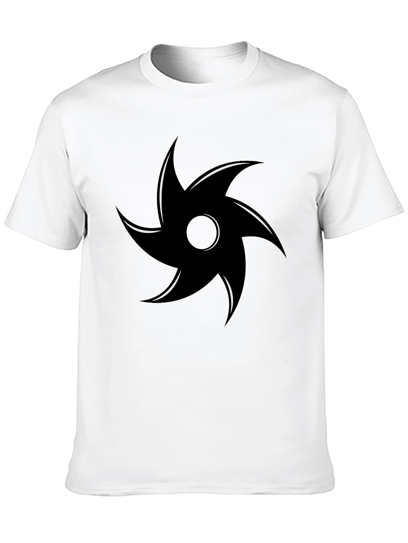 Mens Black Graphic Tee - Abstract Swirl Design