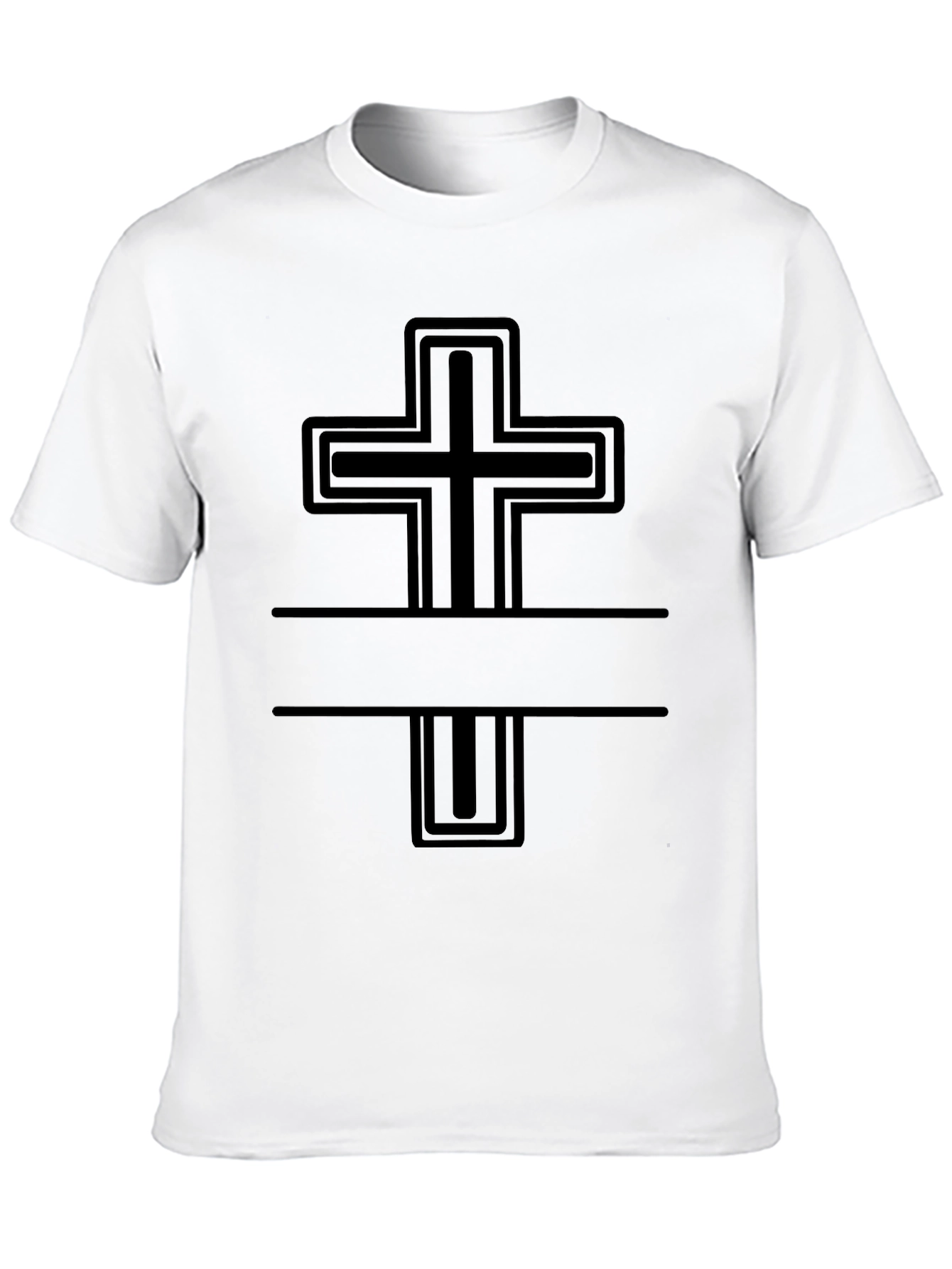 Modern Cross Graphic Tee - Black Christian T-Shirt