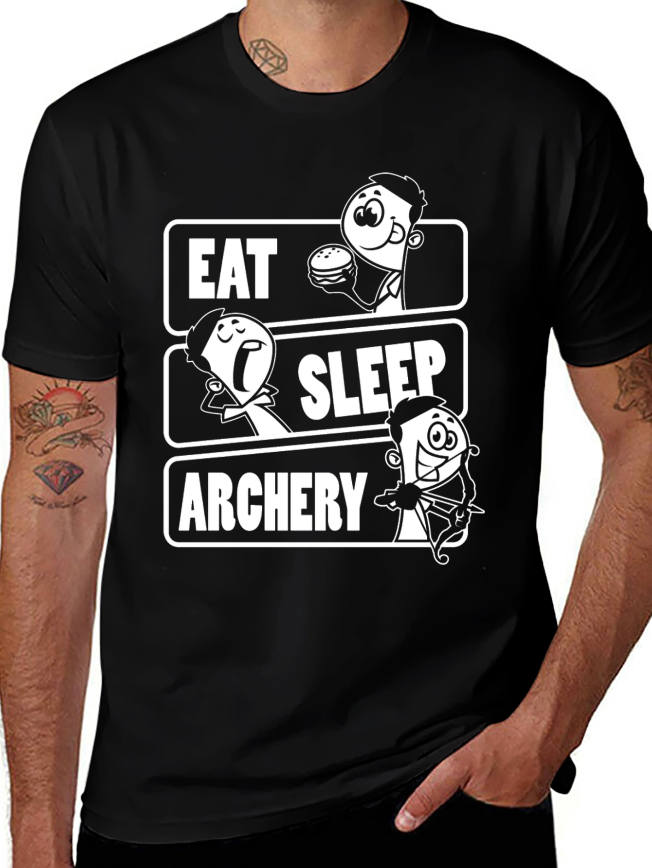 Eat Sleep Archery Black Graphic Tee