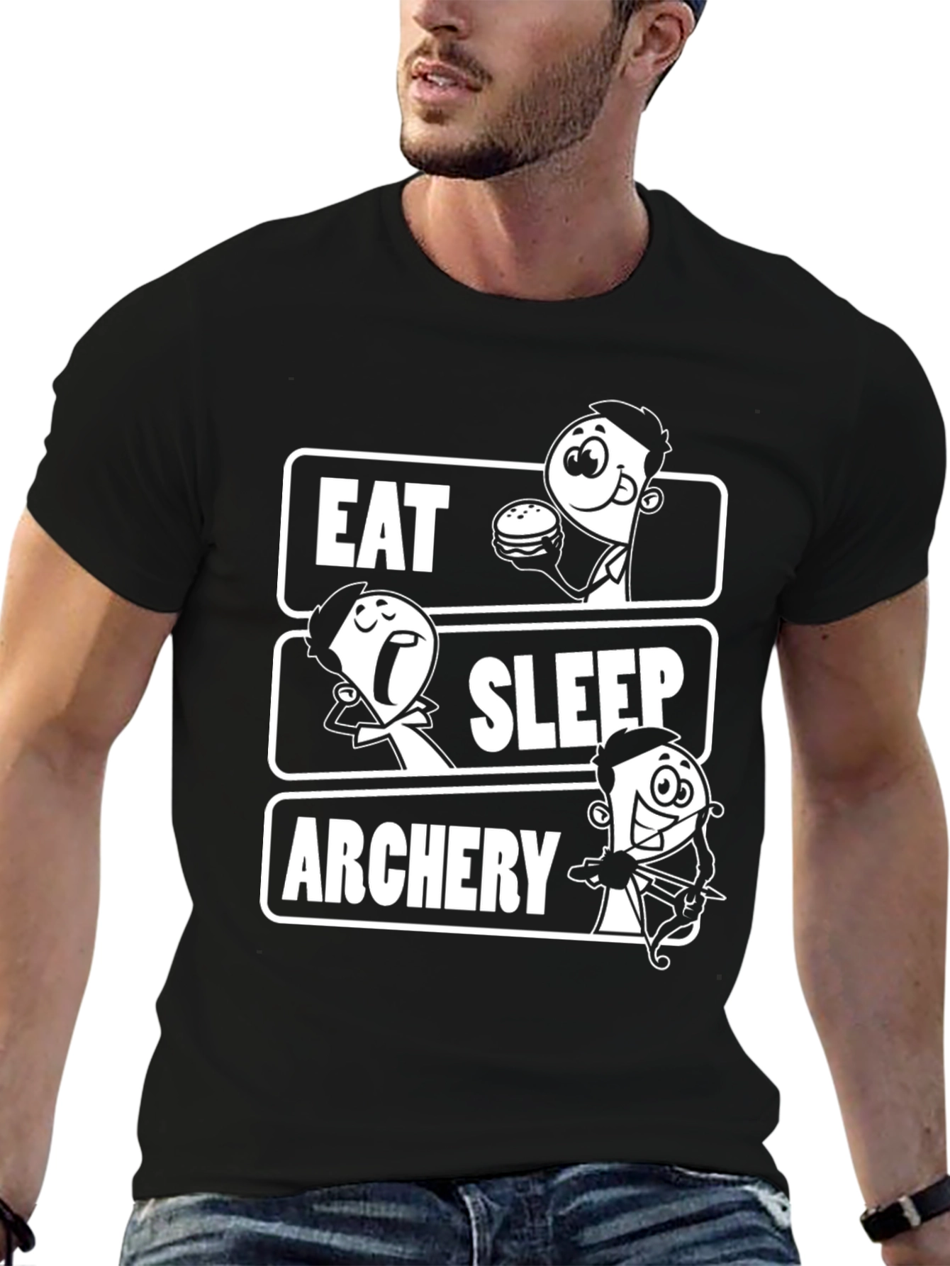 Eat Sleep Archery Black Graphic Tee