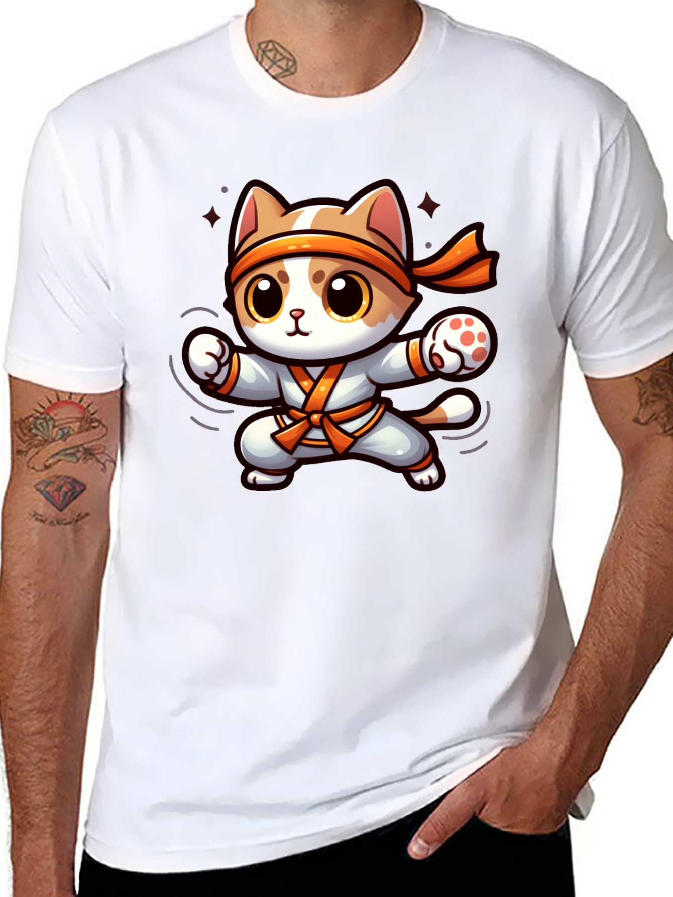 Karate Cat T-Shirt - Black