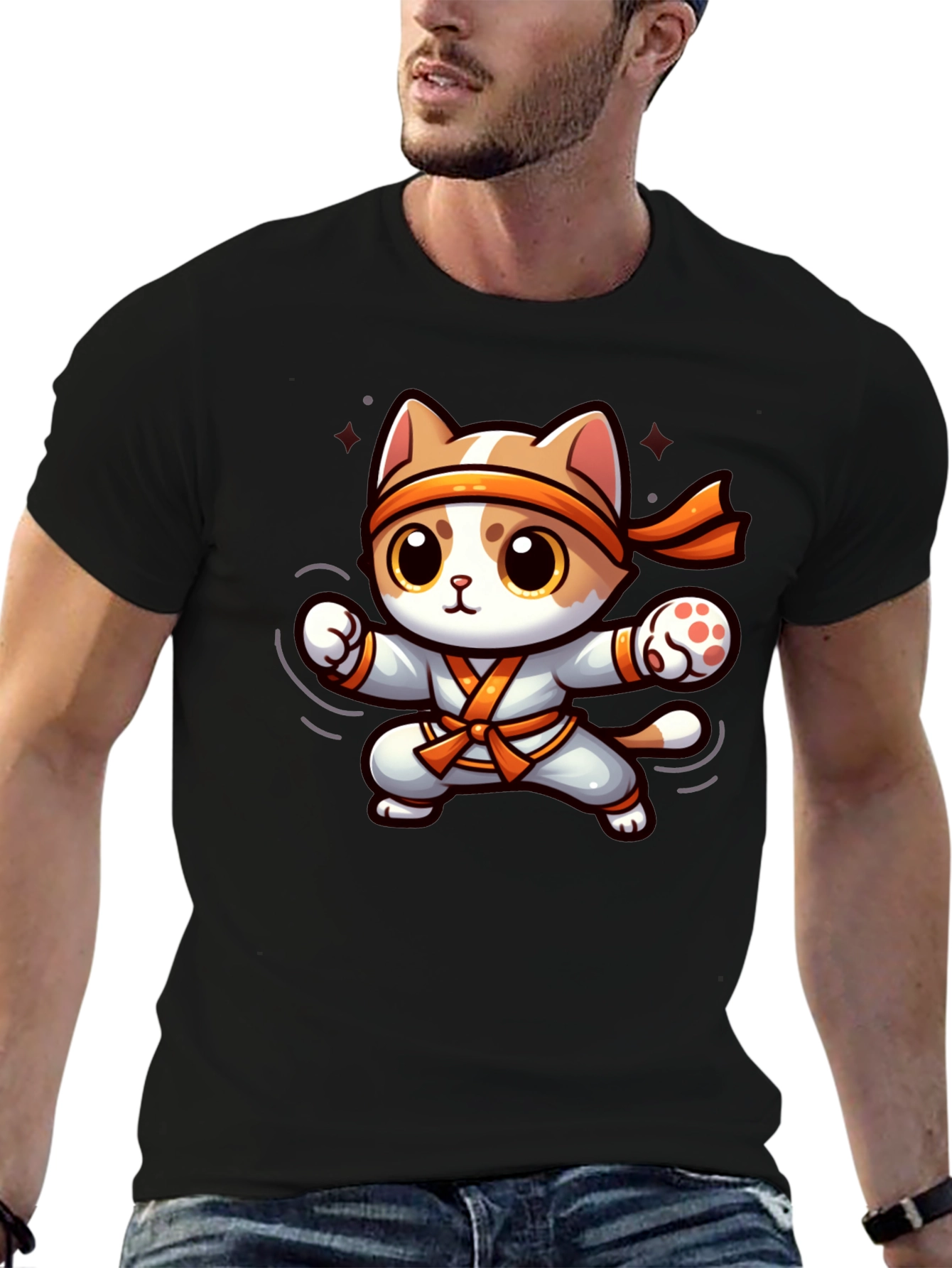 Karate Cat T-Shirt - Black
