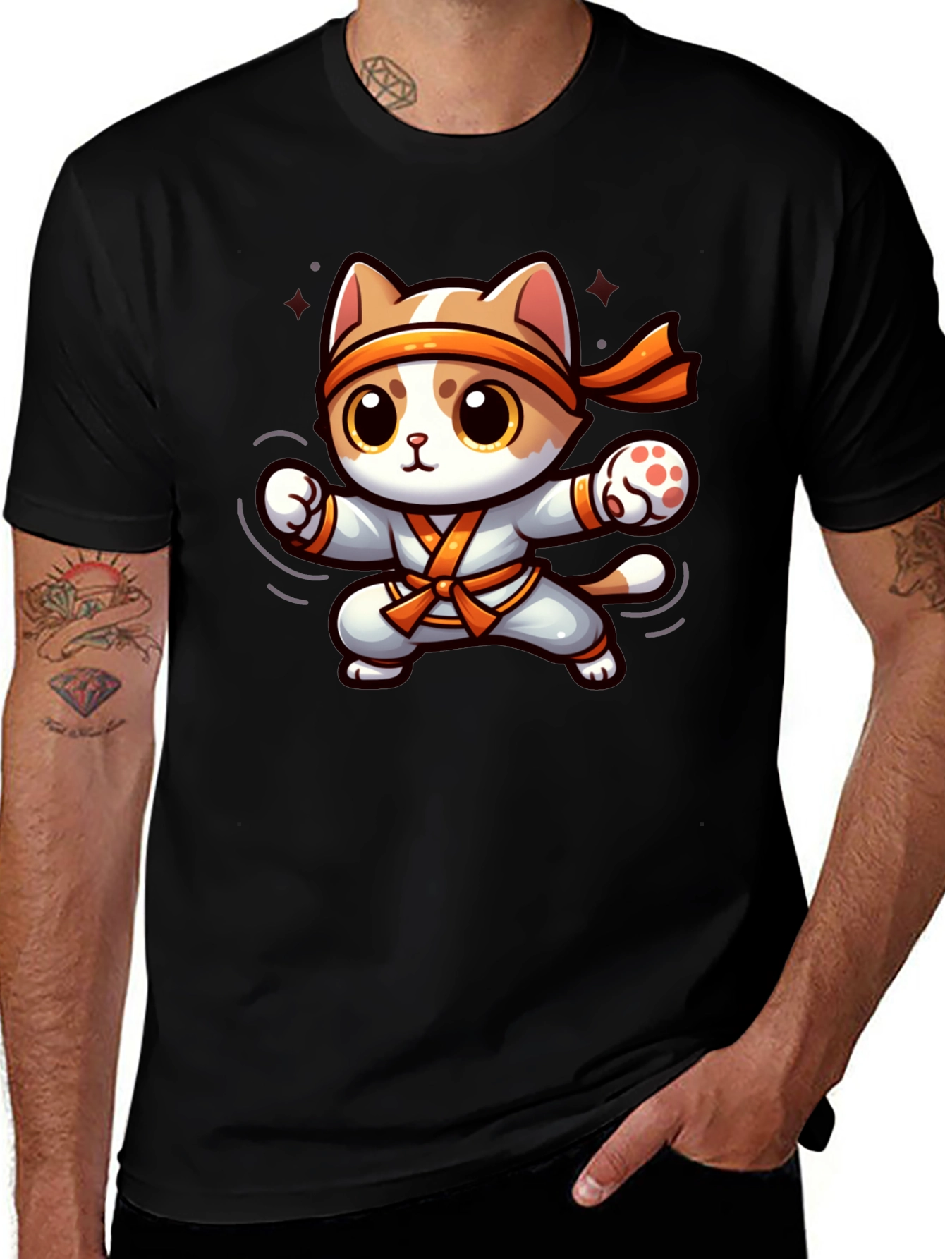 Karate Cat T-Shirt - Black
