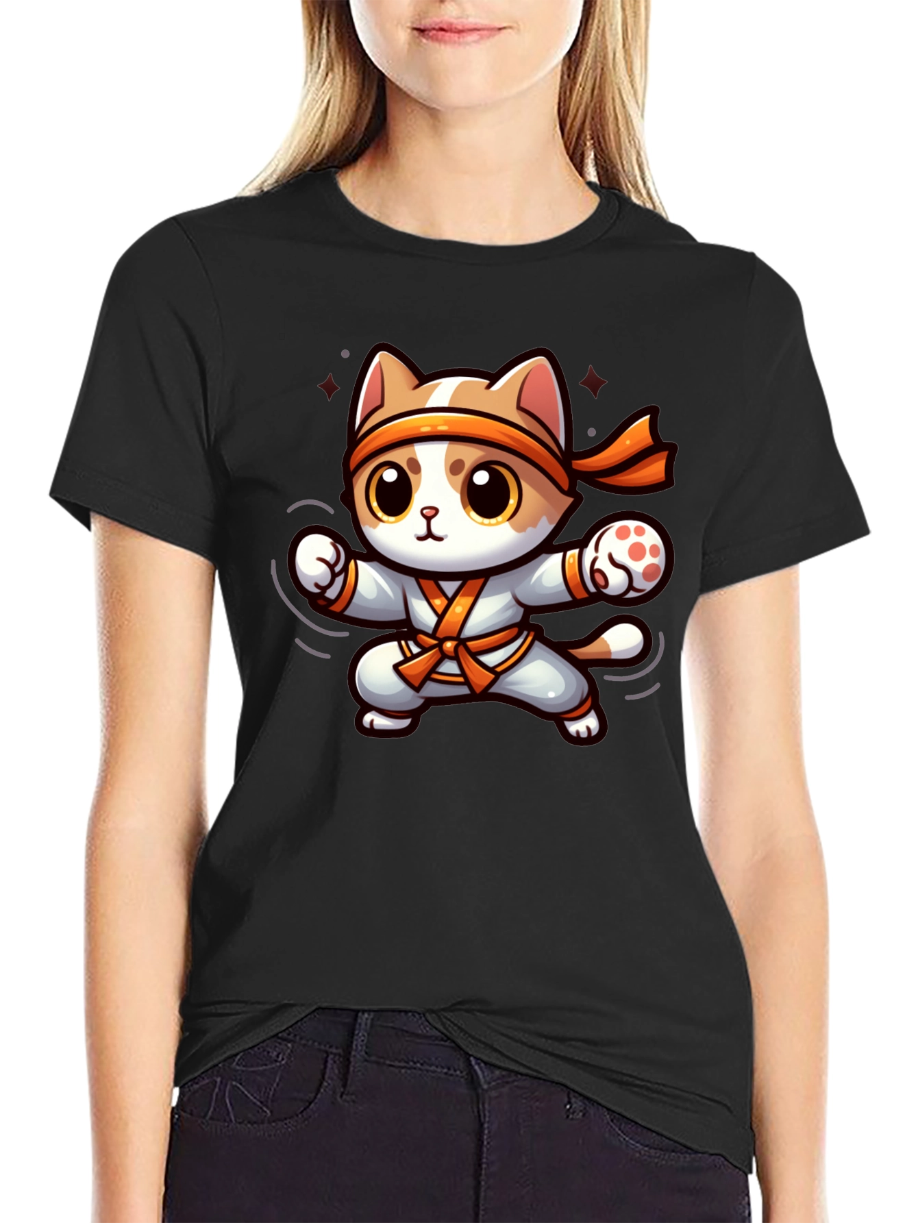 Karate Cat T-Shirt - Black