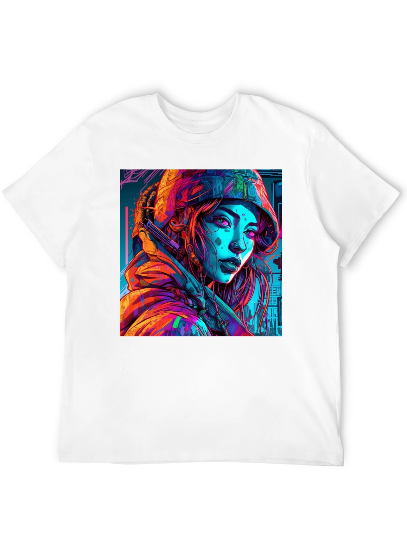 Cyberpunk Girl Graphic Tee - Unique Design