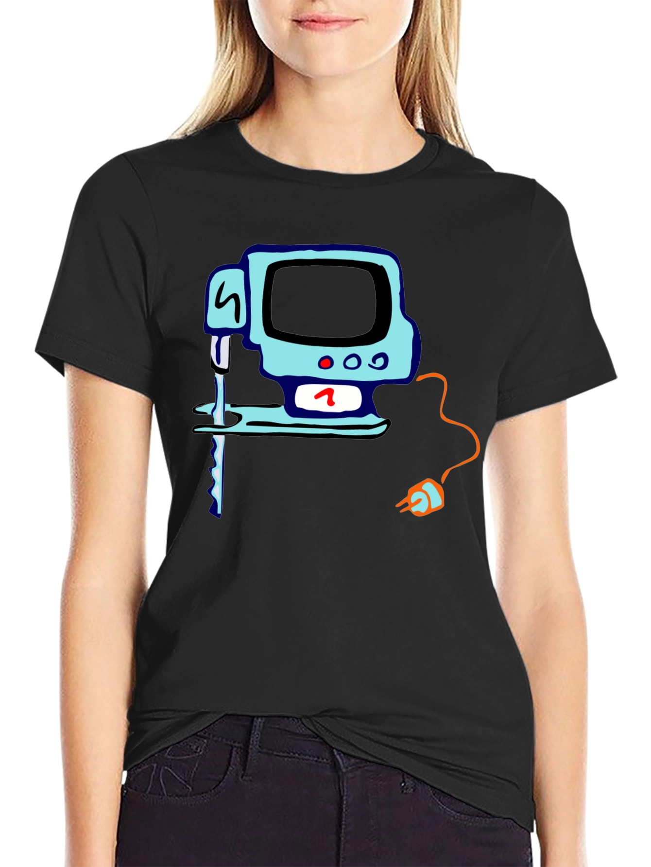 Retro Computer T-Shirt - Black Cotton Tee
