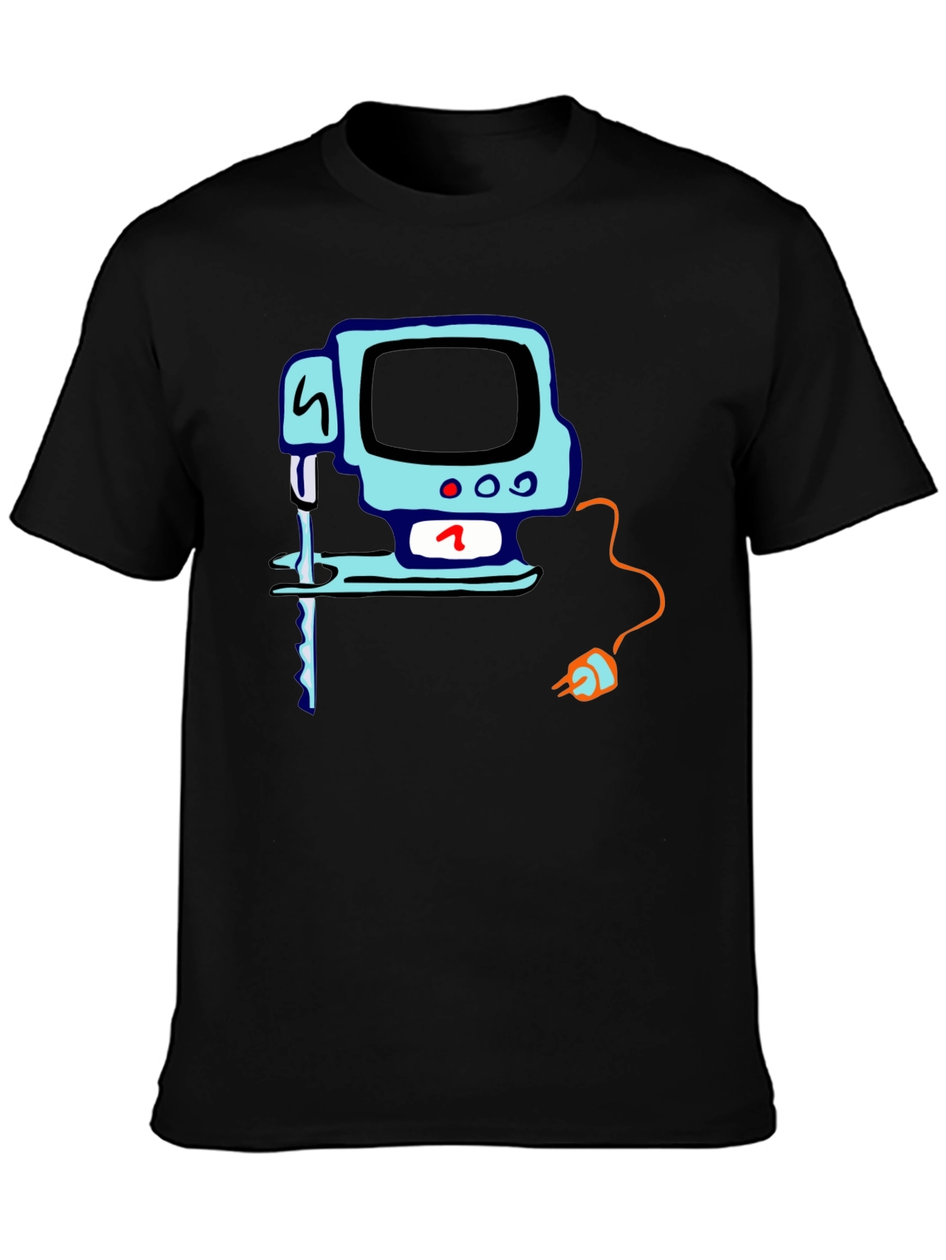 Retro Computer T-Shirt - Black Cotton Tee