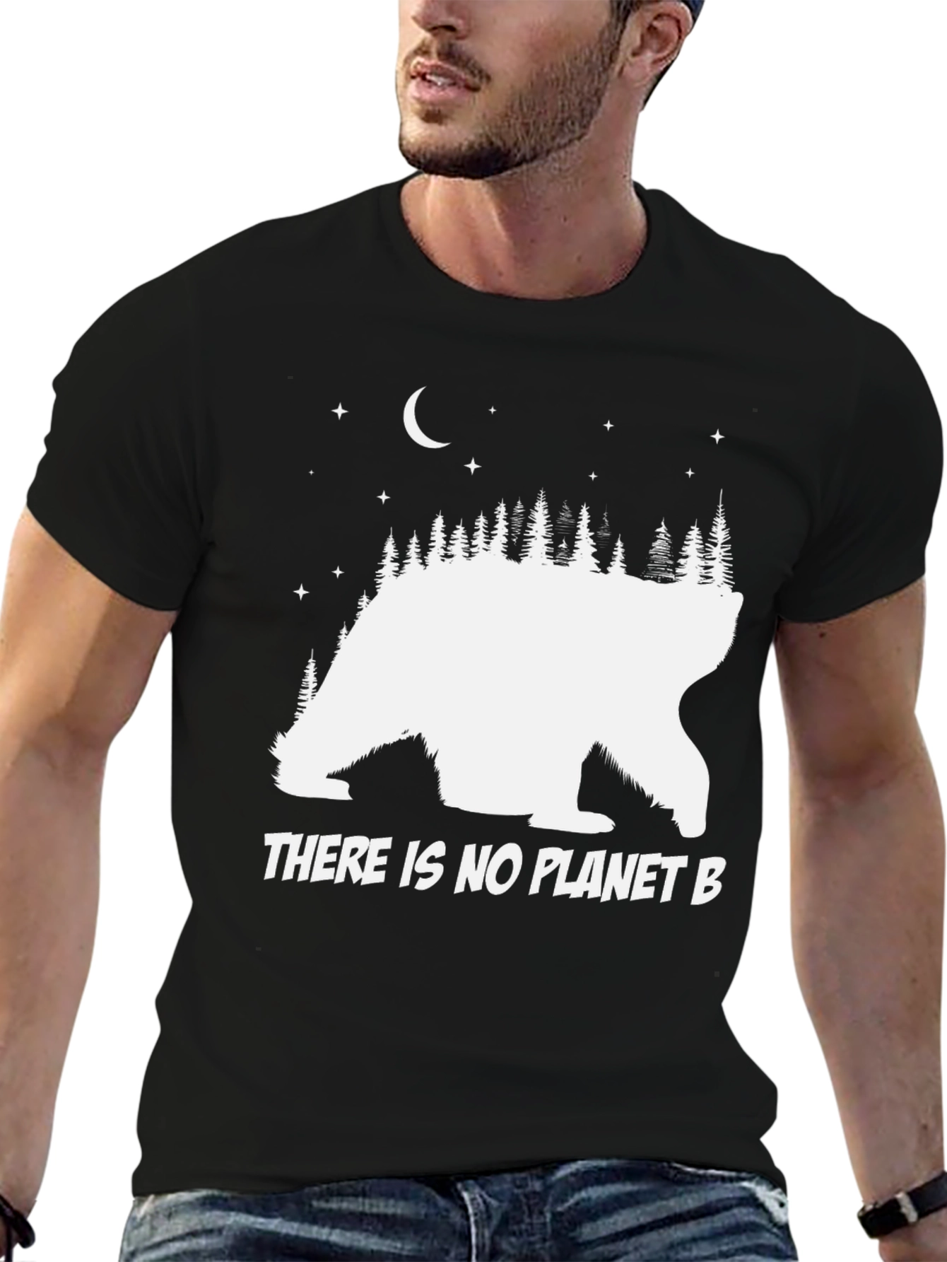 Planet B T-Shirt: Bear & Forest Graphic Tee
