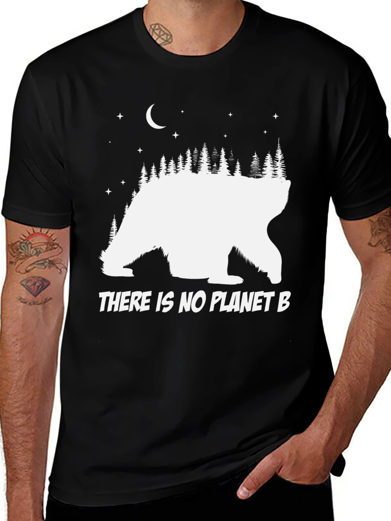 Planet B T-Shirt: Bear & Forest Graphic Tee