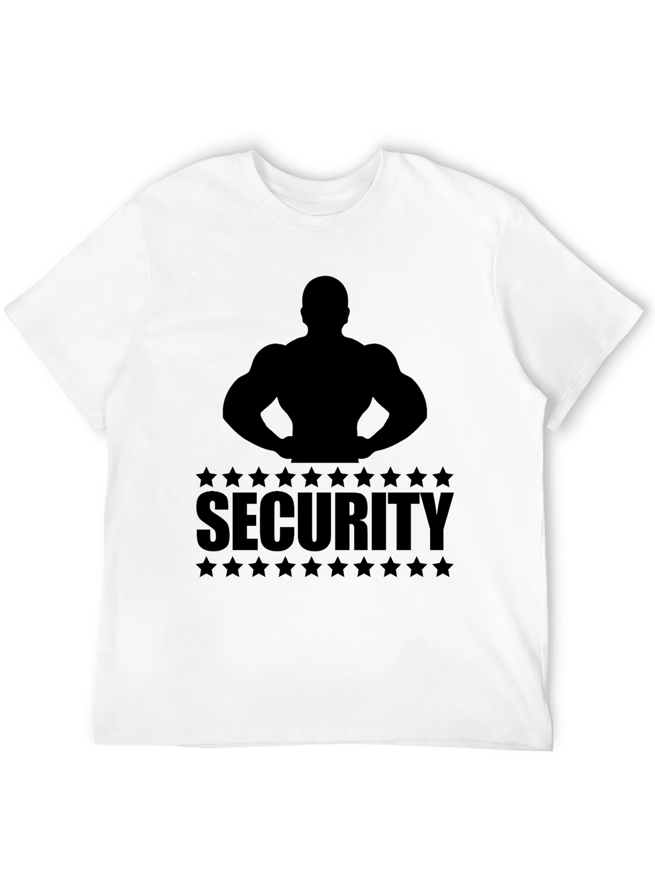 Security Muscle Silhouette Graphic T-Shirt - Black