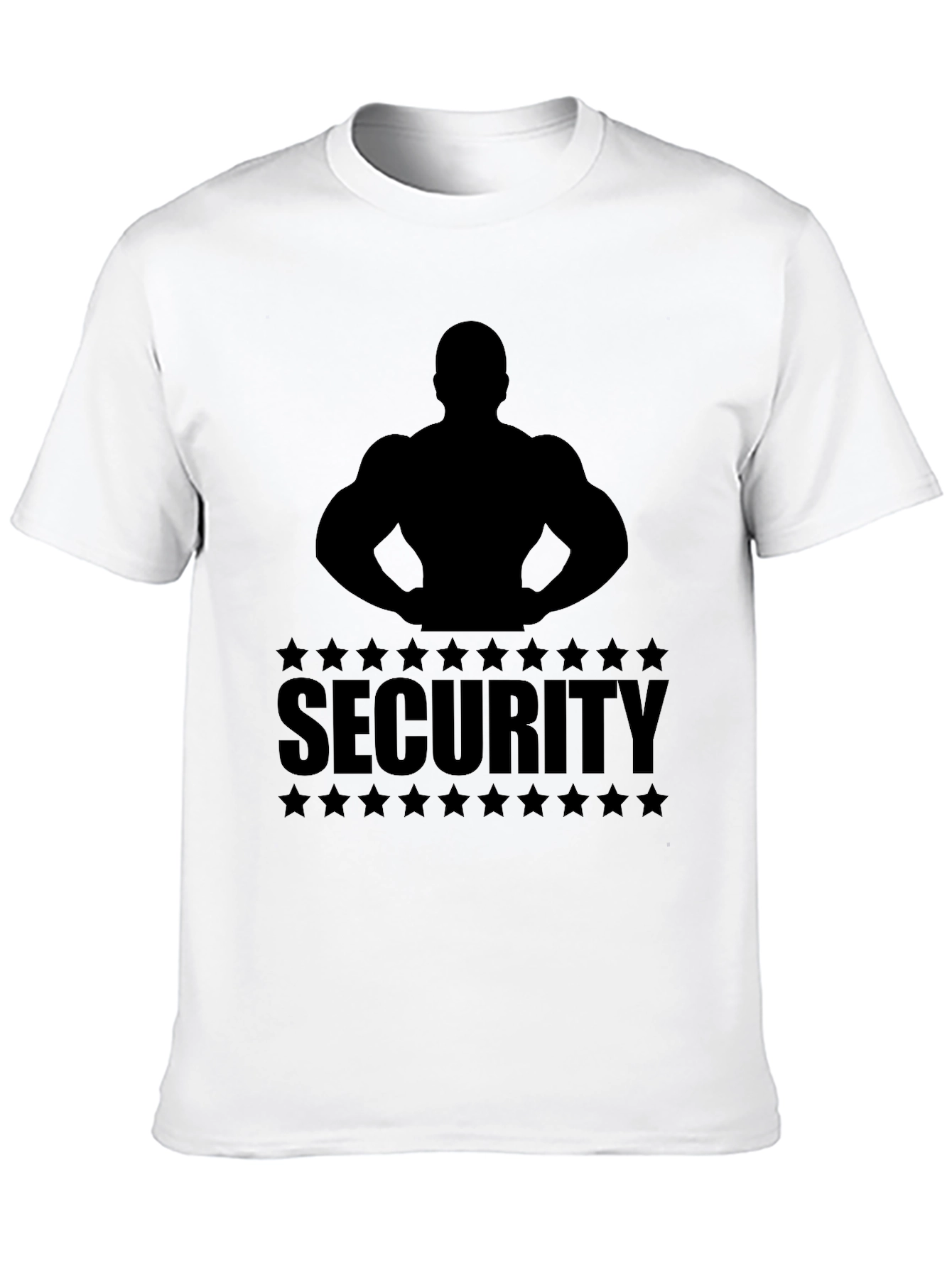 Security Muscle Silhouette Graphic T-Shirt - Black