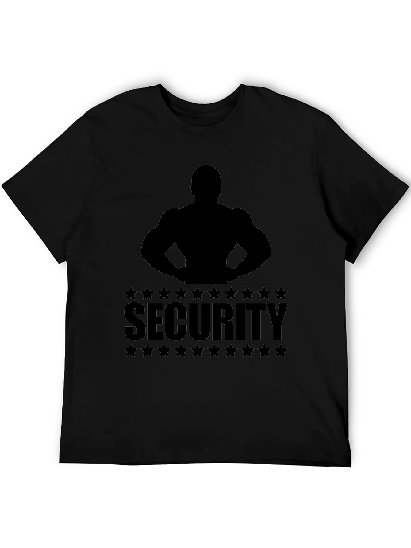 Security Muscle Silhouette Graphic T-Shirt - Black