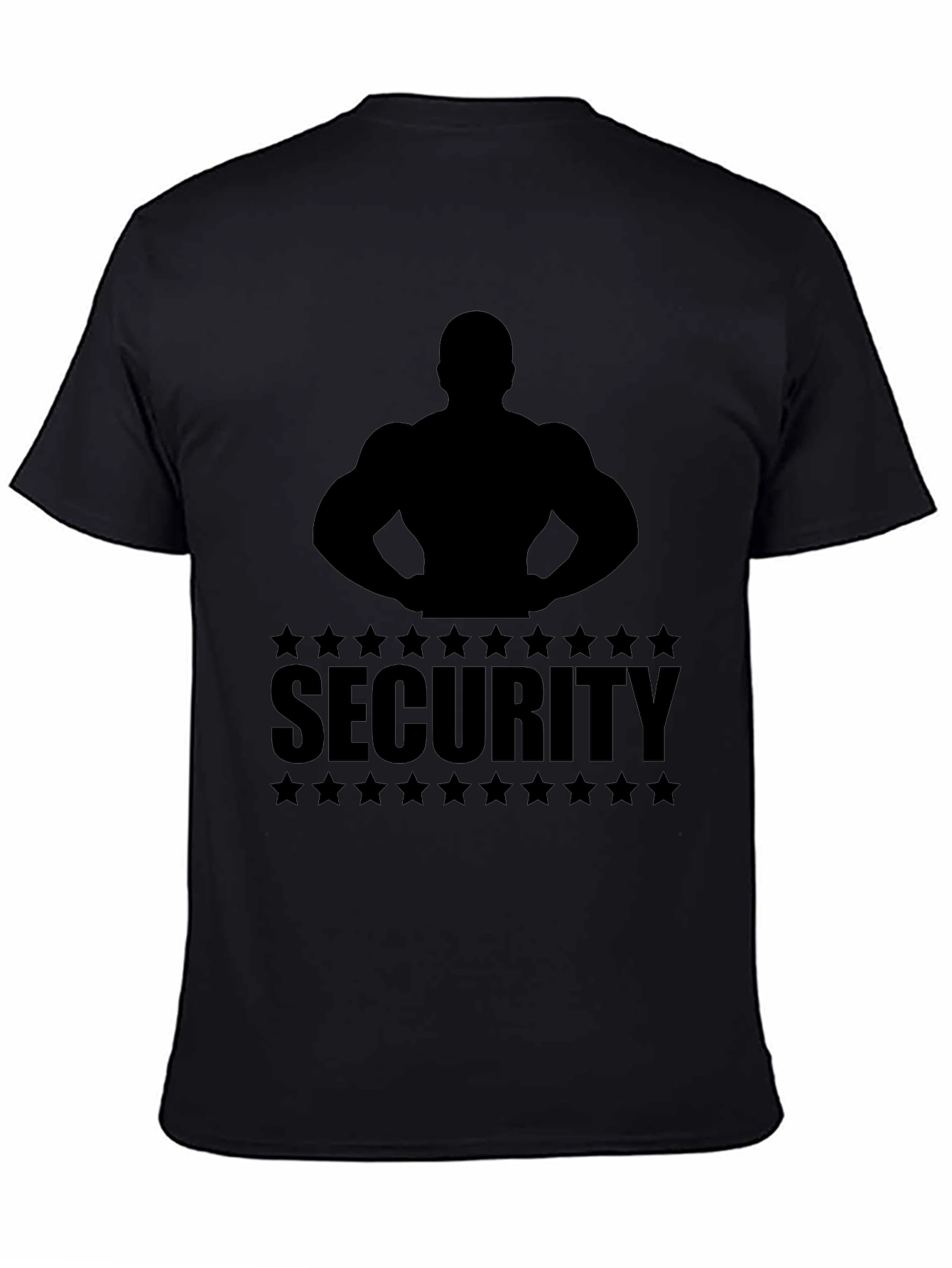 Security Muscle Silhouette Graphic T-Shirt - Black