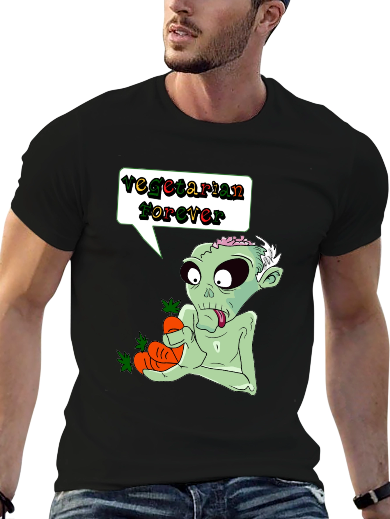 Vegetarian Zombie T-Shirt - Funny Graphic Tee