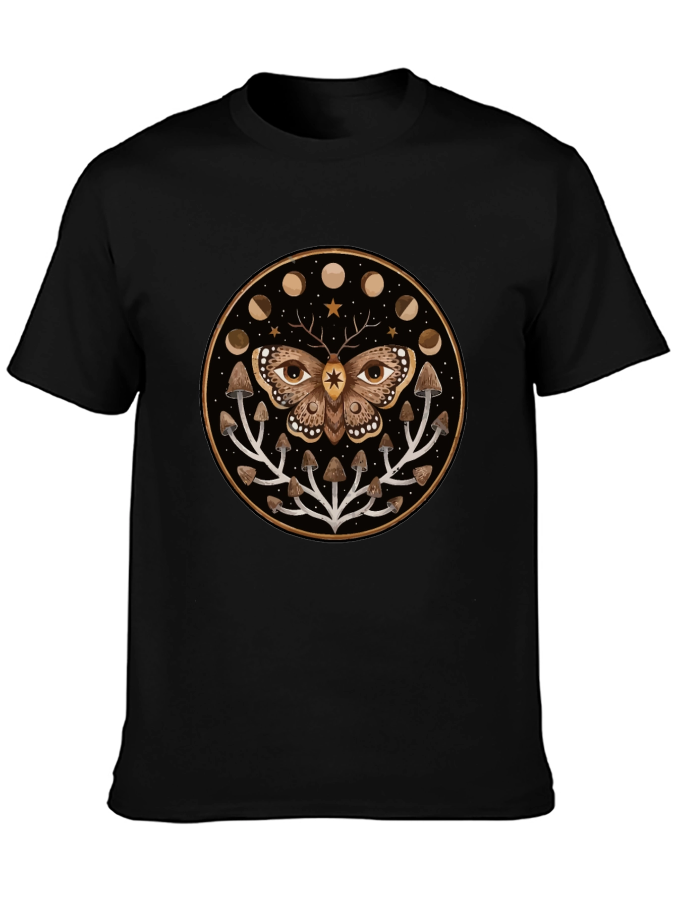 Moth and Mushroom Moon Phases Graphic Tee