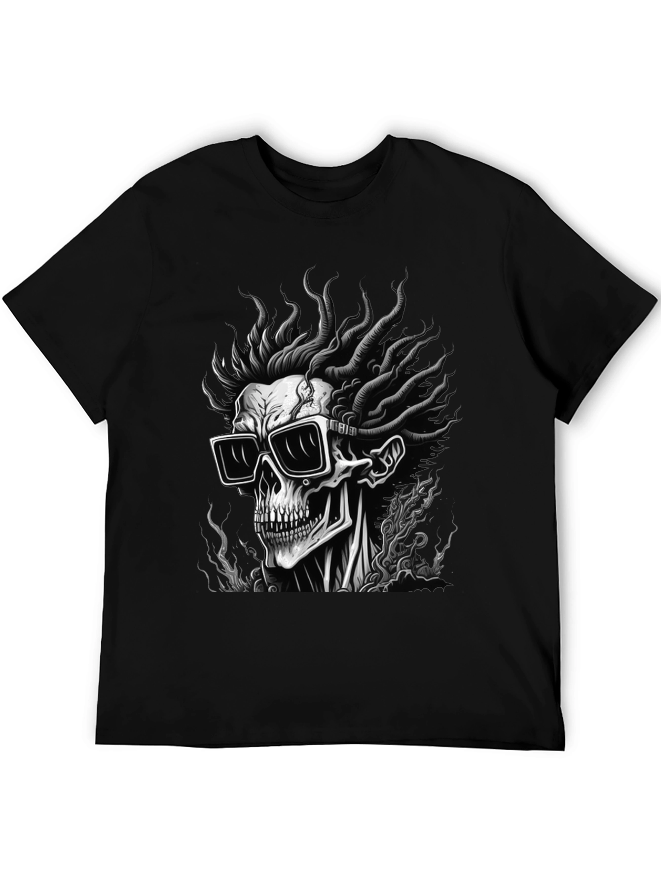 Skull & Shades Graphic Black T-Shirt