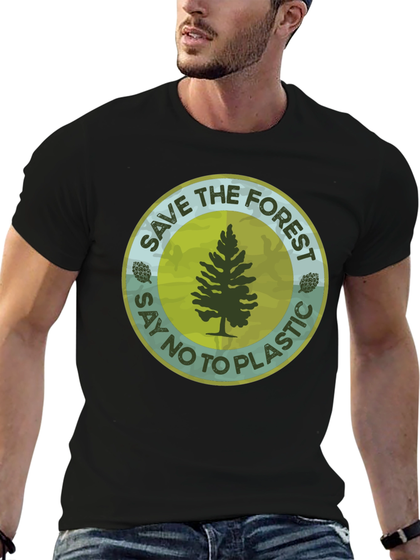 Eco-Friendly Save The Forest Graphic T-Shirt