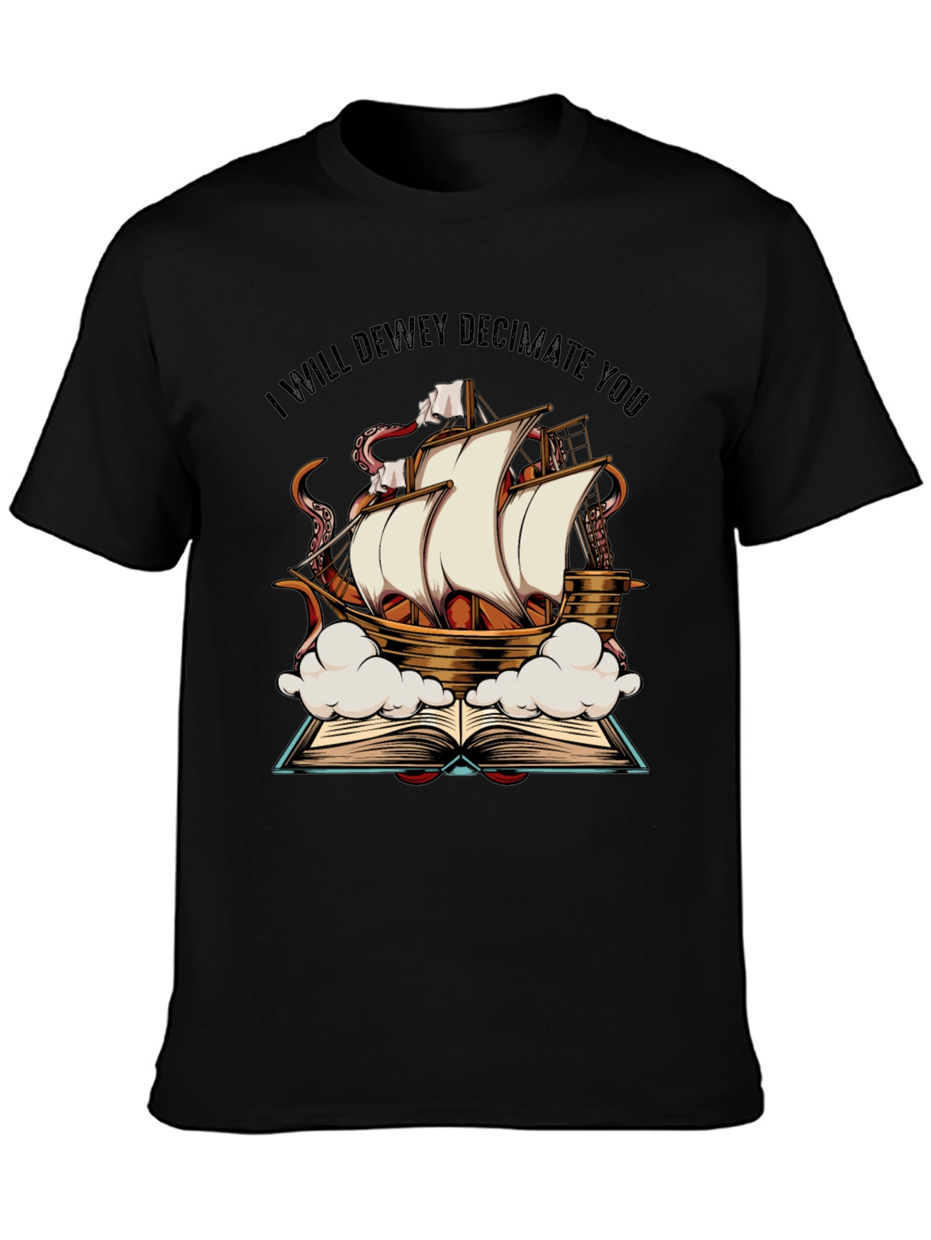 Dewey Decimate Kraken Ship T-Shirt