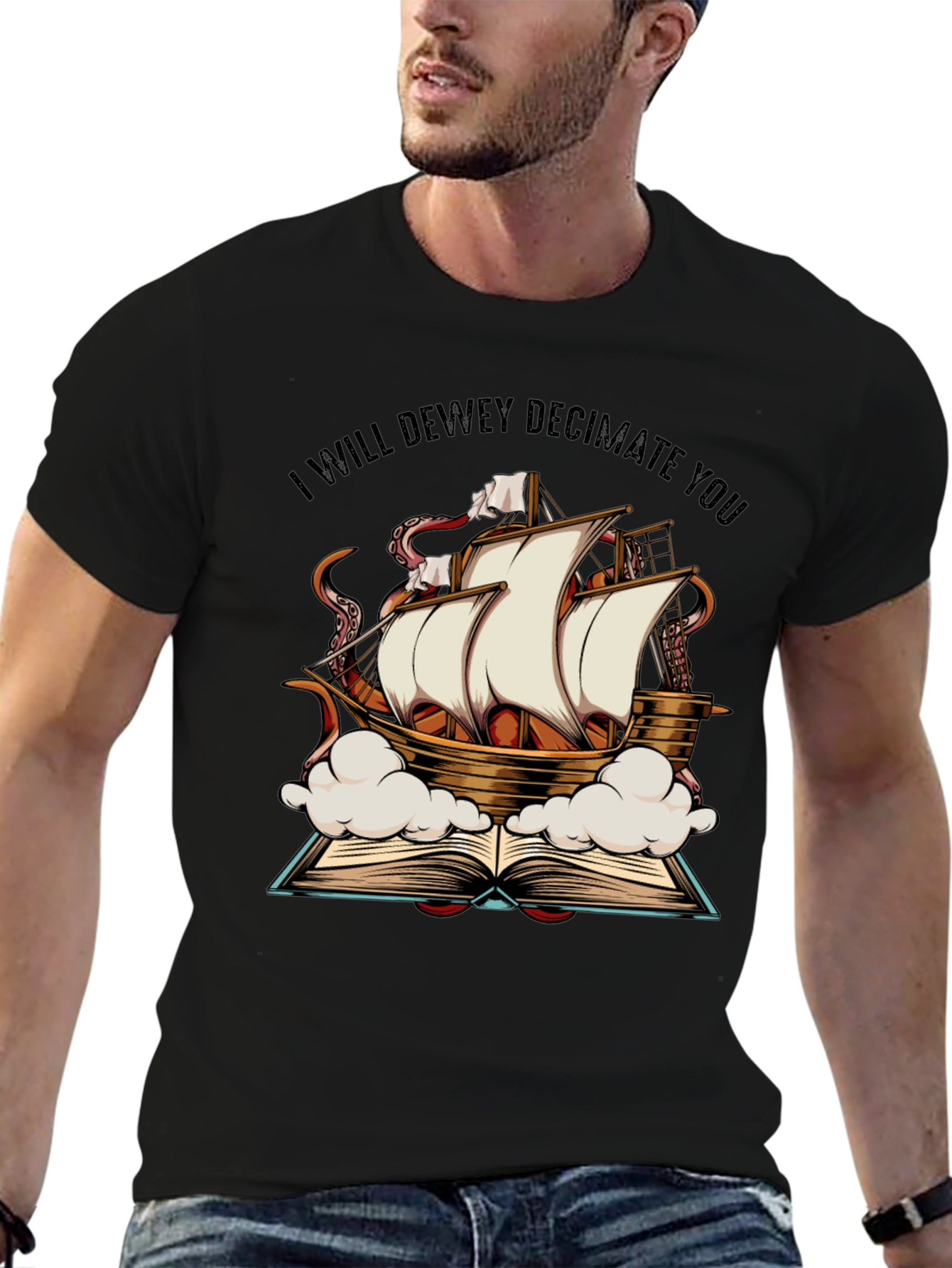 Dewey Decimate Kraken Ship T-Shirt