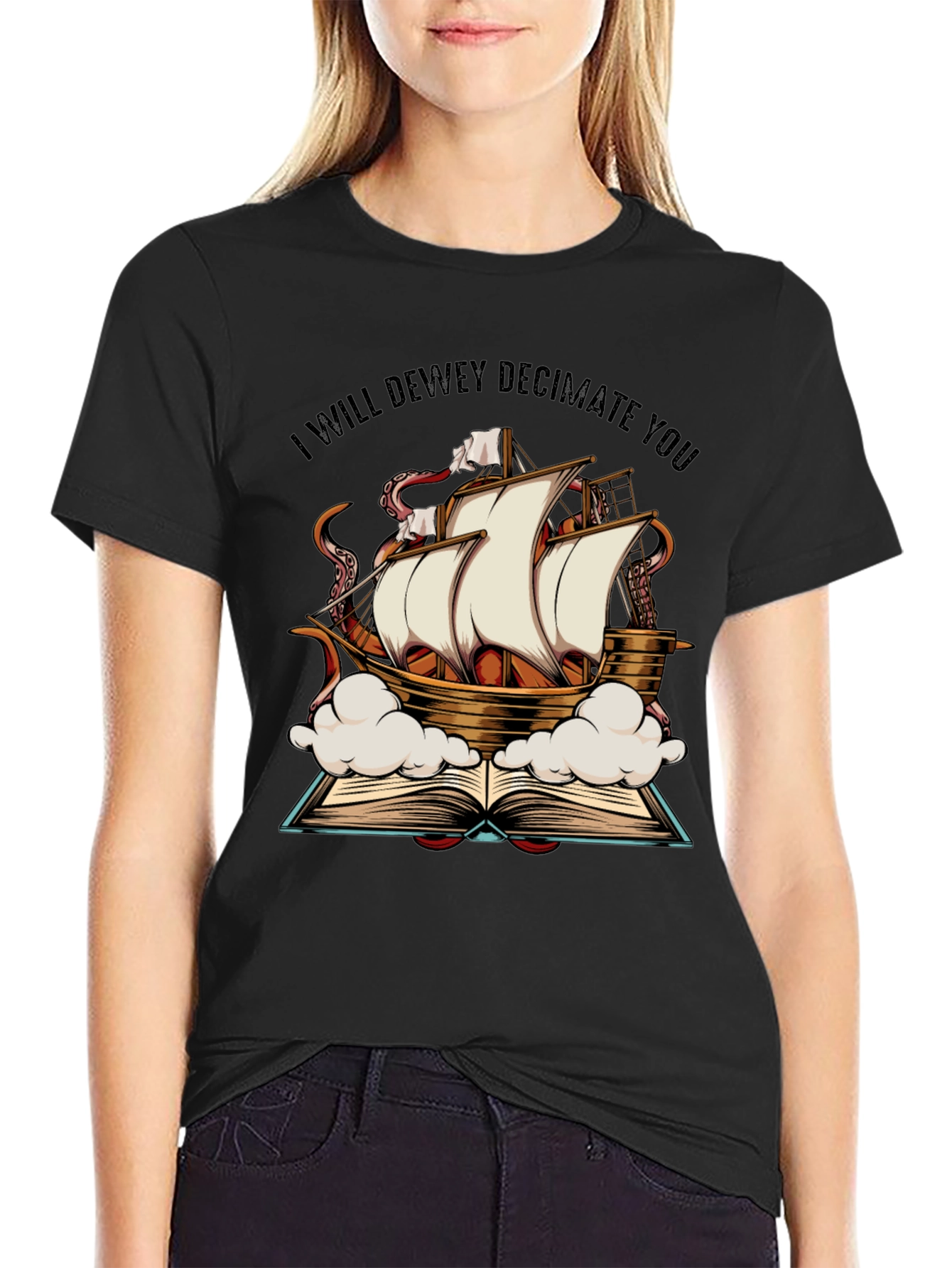 Dewey Decimate Kraken Ship T-Shirt