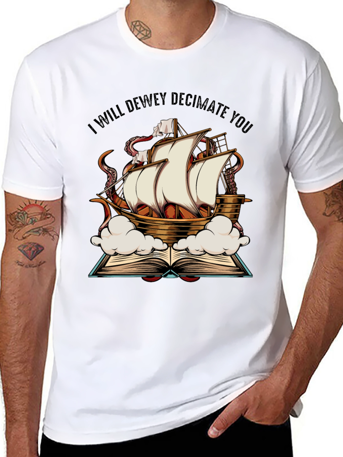 Dewey Decimate Kraken Ship T-Shirt