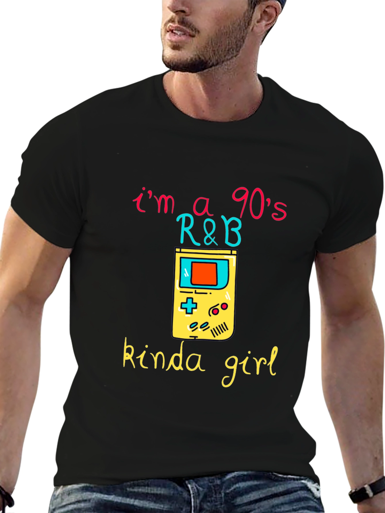 90s R&B Kinda Girl Black Graphic Tee
