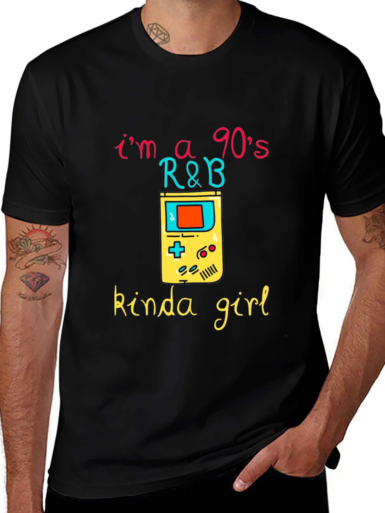 90s R&B Kinda Girl Black Graphic Tee
